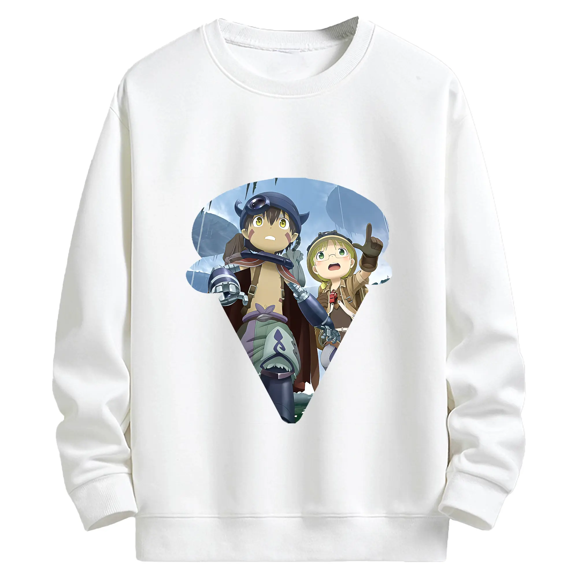 メイドインアビス グッズ,レグ - キッズ クルーネックスウェットシャツ ・ フロントプリント ・ 綿80％ ポリエステル20％ ・ 快適 通学 スポーツ 日常使い お散歩用