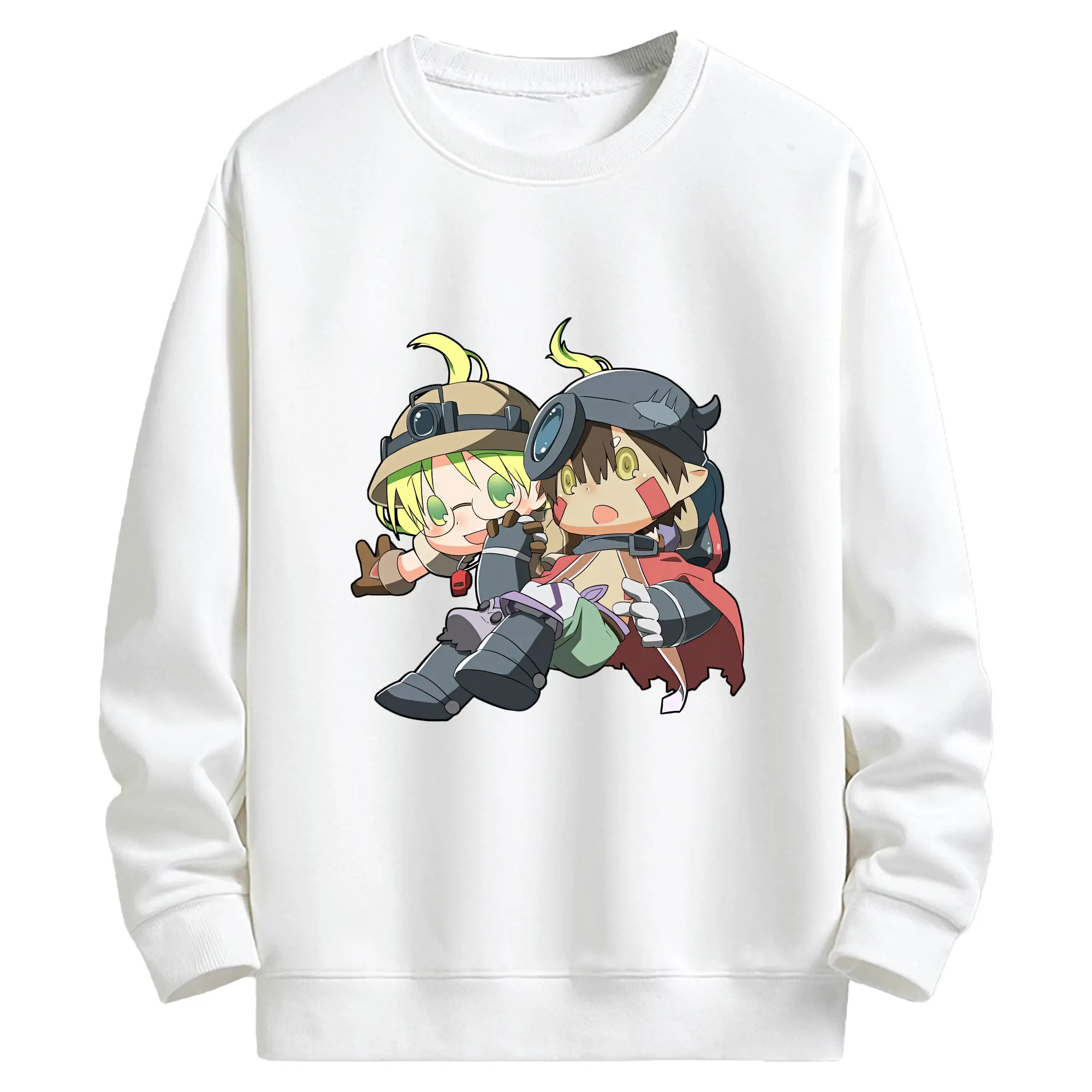 メイドインアビス グッズ,レグ - キッズ クルーネックスウェットシャツ ・ フロントプリント ・ 綿80％ ポリエステル20％ ・ 快適 通学 スポーツ 日常使い お散歩用