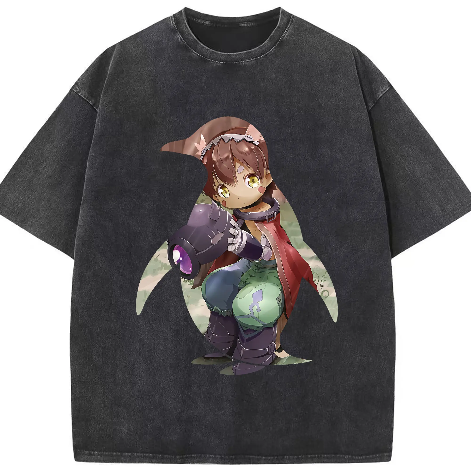 メイドインアビス グッズ,レグ - 綿100％ ヴィンテージ風 半袖Tシャツ ・ フロントプリント ・ 柔らか肌触り ・ 通気性 快適 ・ スポーツ カジュアル 外出用