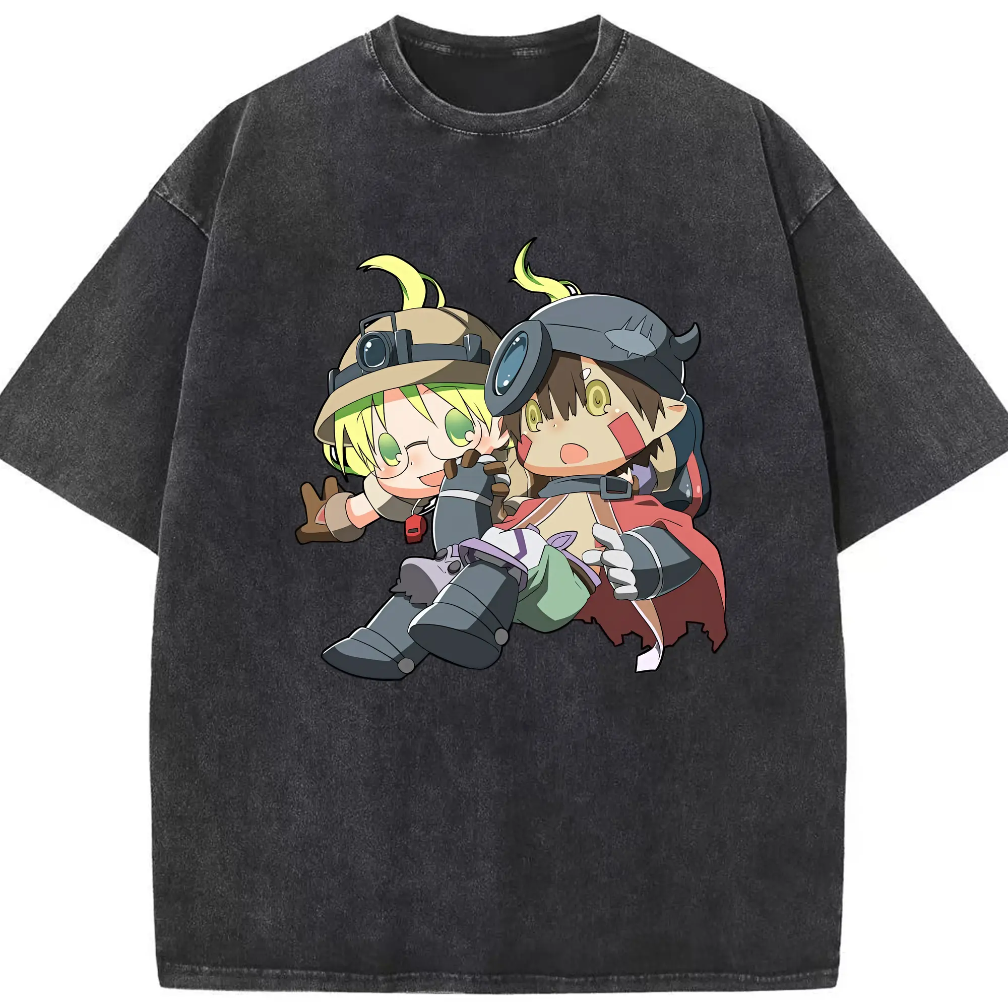 メイドインアビス グッズ,レグ - 綿100％ ヴィンテージ風 半袖Tシャツ ・ フロントプリント ・ 柔らか肌触り ・ 通気性 快適 ・ スポーツ カジュアル 外出用