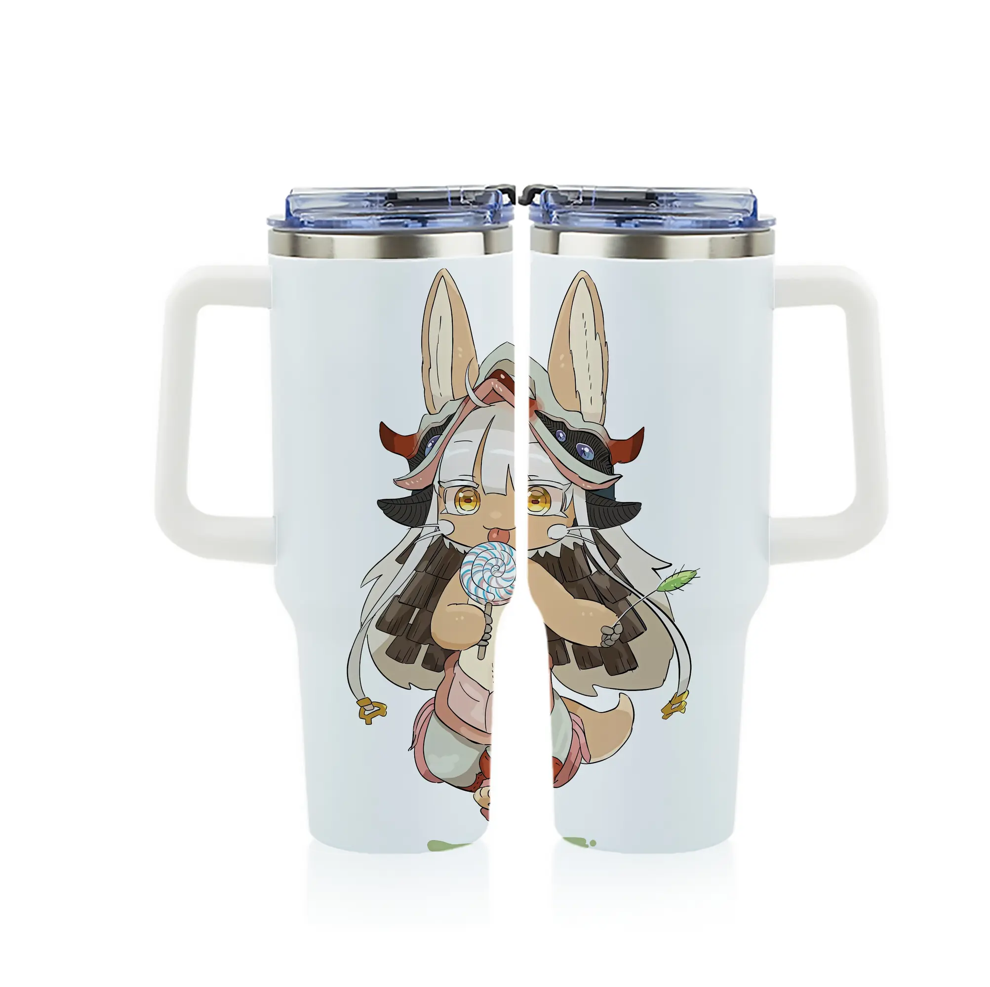 メイドインアビス グッズ,ナナチ - 1200mL フルプリント車用タンブラー ・ 304ステンレス 内側 ・ 201ステンレス 外側 ・ 保温 保冷 ・ 通勤 ドライブ アウトドア用