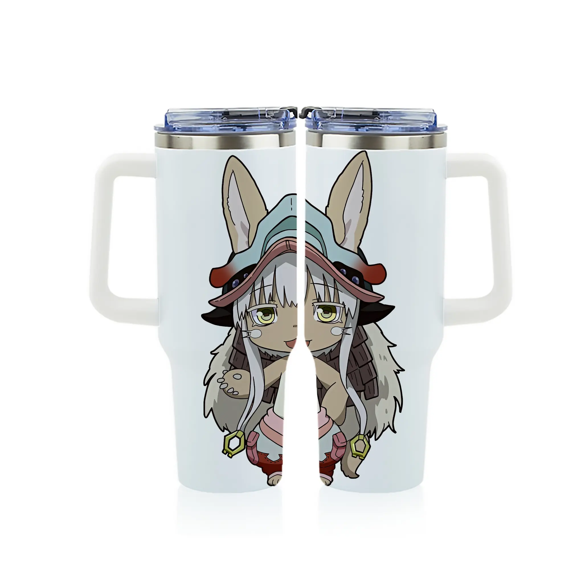 メイドインアビス グッズ,ナナチ - 1200mL フルプリント車用タンブラー ・ 304ステンレス 内側 ・ 201ステンレス 外側 ・ 保温 保冷 ・ 通勤 ドライブ アウトドア用