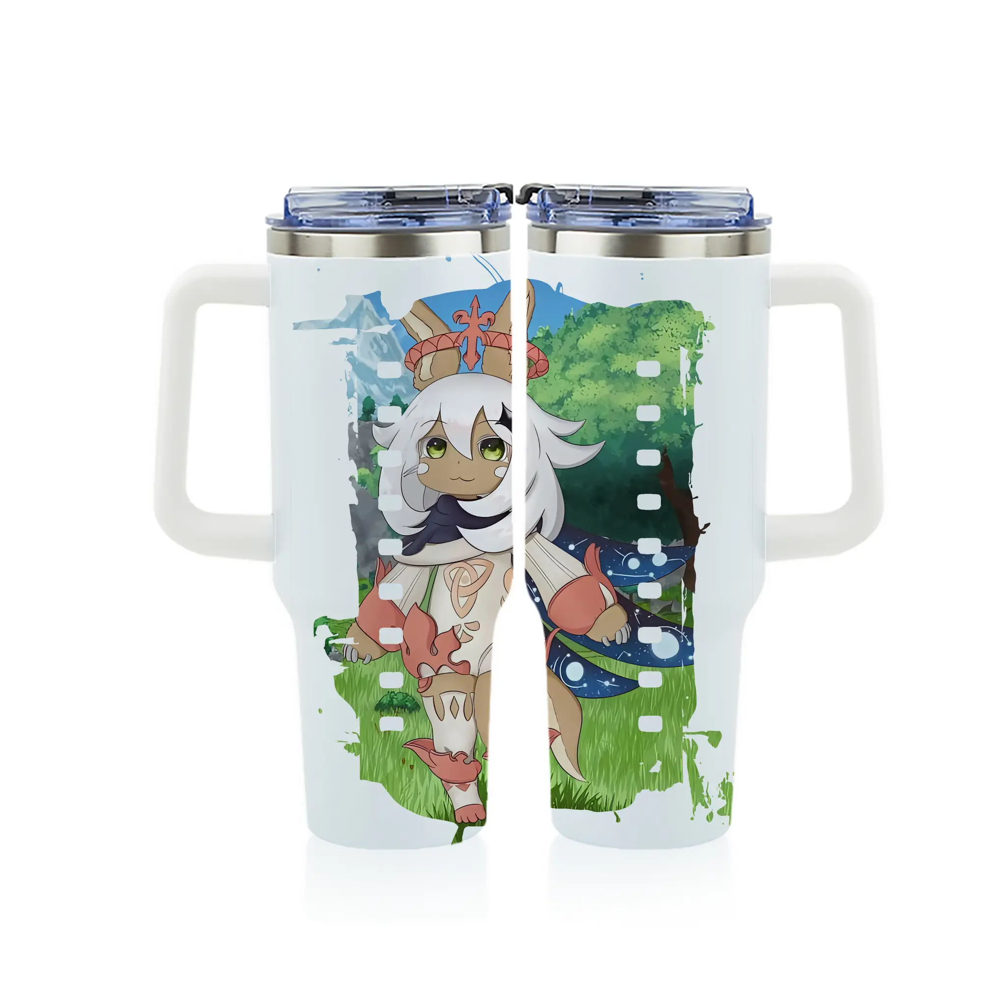 メイドインアビス グッズ,ナナチ - 1200mL フルプリント車用タンブラー ・ 304ステンレス 内側 ・ 201ステンレス 外側 ・ 保温 保冷 ・ 通勤 ドライブ アウトドア用