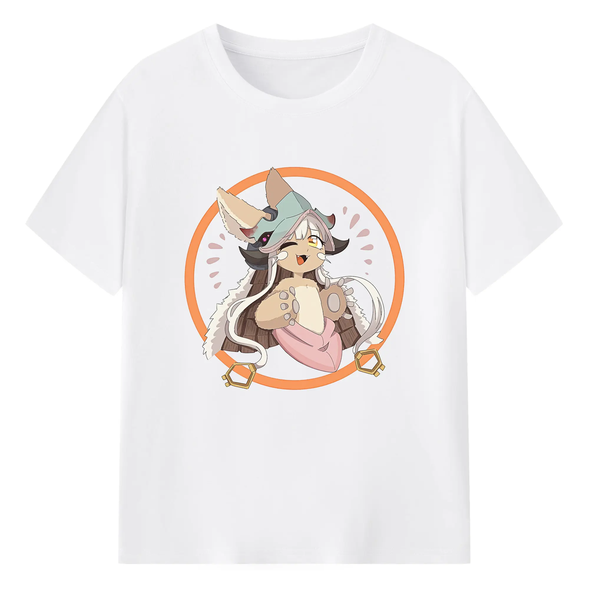 メイドインアビス グッズ,ナナチ - 綿100％ 半袖Tシャツ ・ フロントプリント ・ 快適 通気性 ・ 日常使い 散歩 スポーツ用