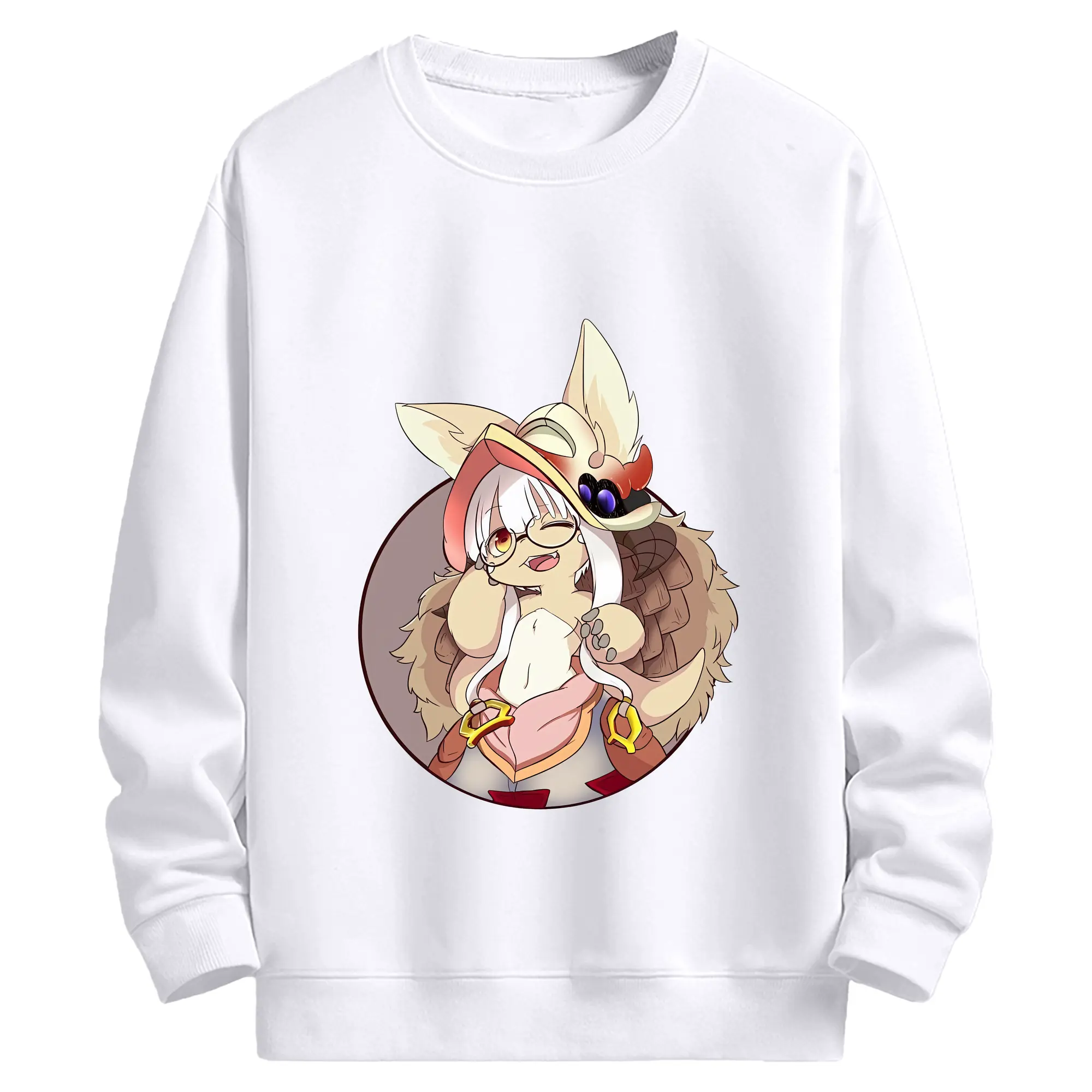 メイドインアビス グッズ,ナナチ - 高品質 クルーネック スウェット ・ コットン59％ ポリエステル41％ ・ ユニセックス 長袖 トレーナー ・ カジュアル デイリー スポーツ 散歩用