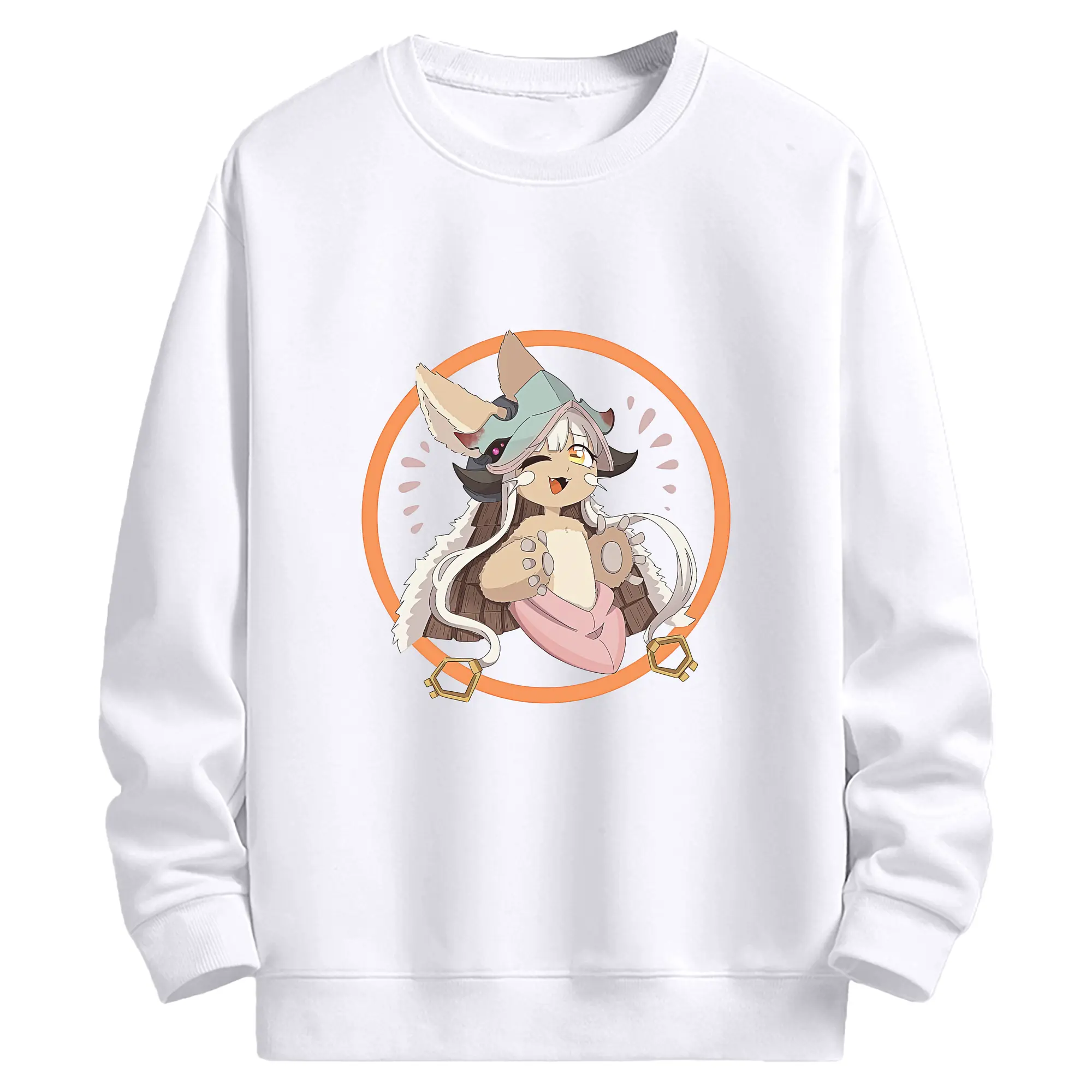 メイドインアビス グッズ,ナナチ - 高品質 クルーネック スウェット ・ コットン59％ ポリエステル41％ ・ ユニセックス 長袖 トレーナー ・ カジュアル デイリー スポーツ 散歩用