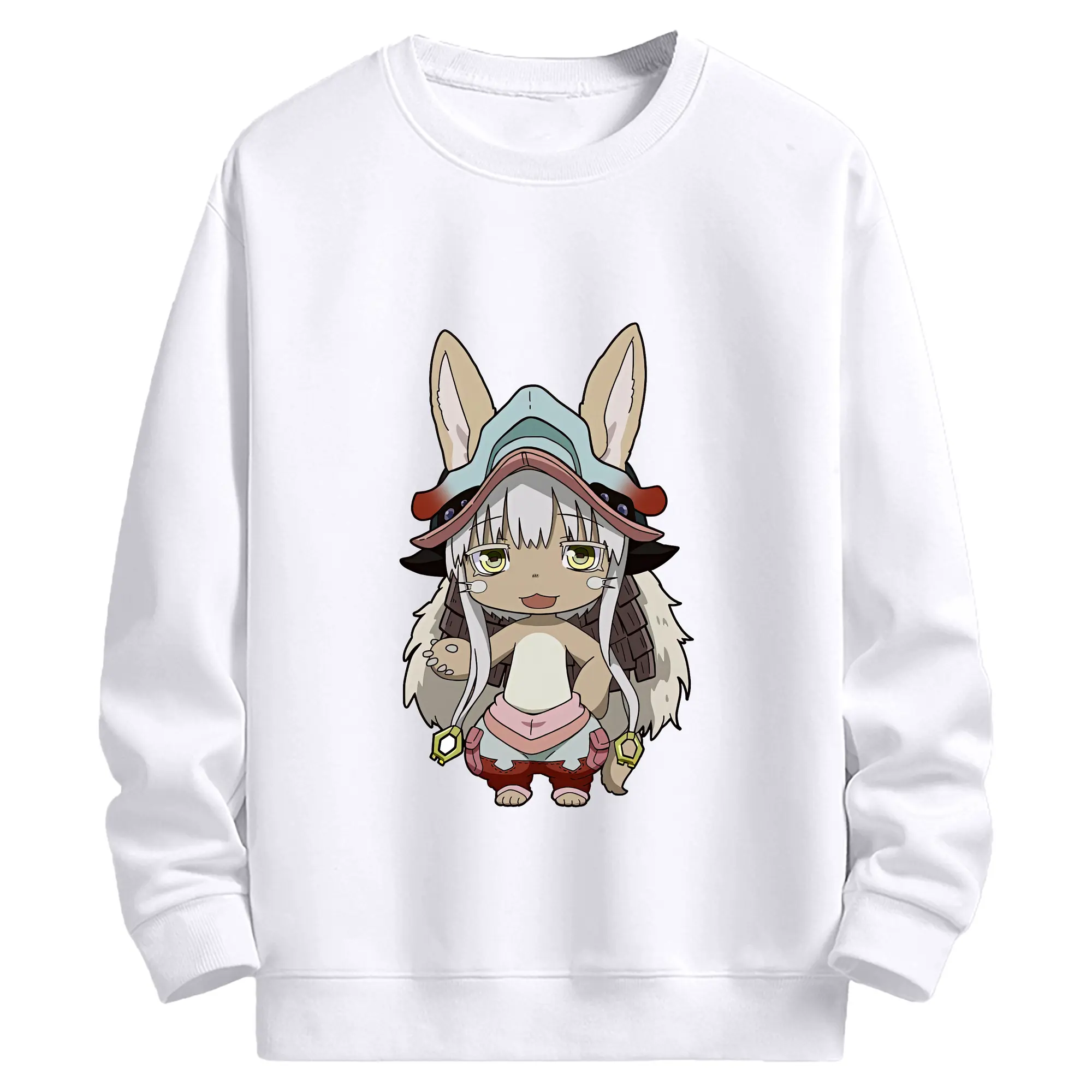 メイドインアビス グッズ,ナナチ - 高品質 クルーネック スウェット ・ コットン59％ ポリエステル41％ ・ ユニセックス 長袖 トレーナー ・ カジュアル デイリー スポーツ 散歩用