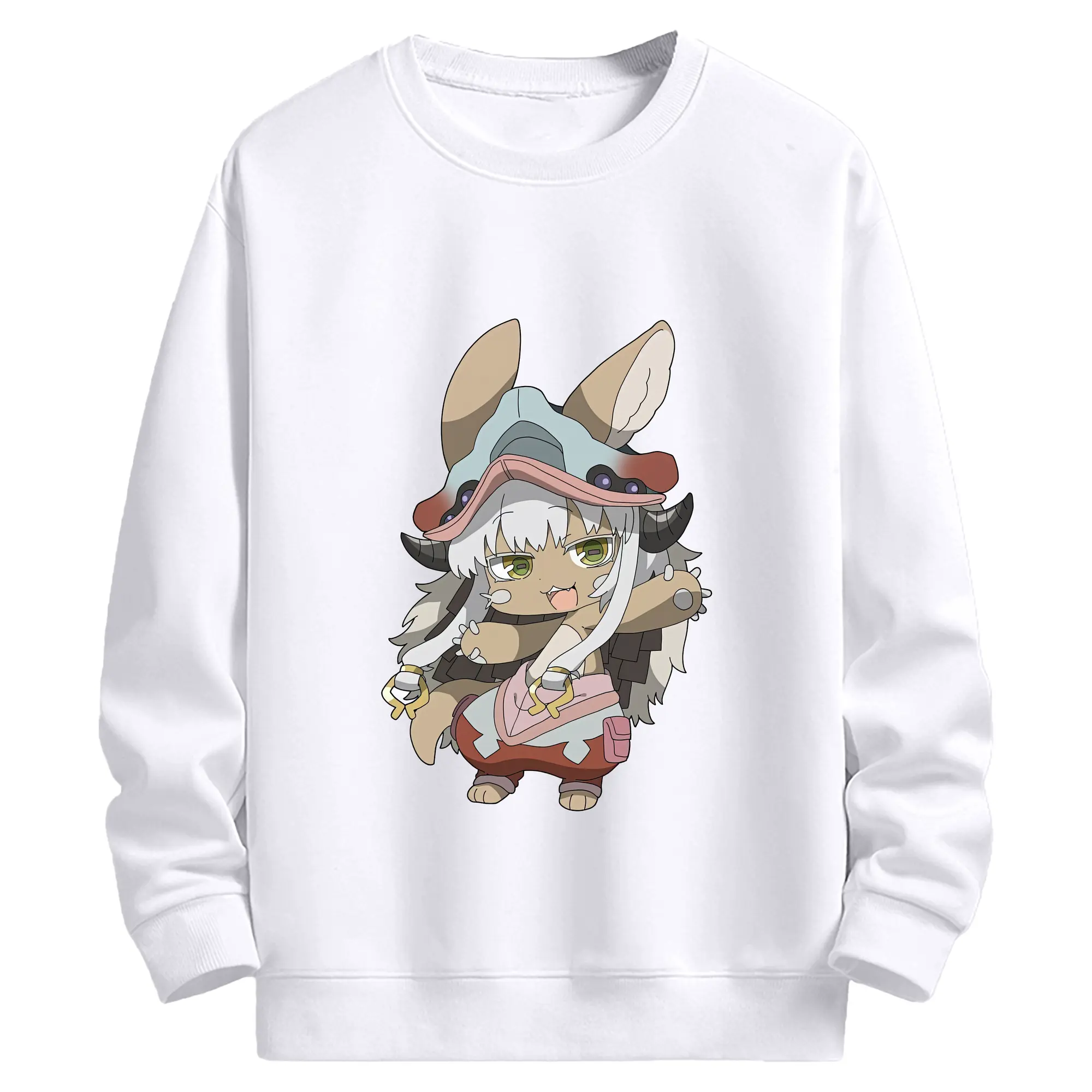 メイドインアビス グッズ,ナナチ - 高品質 クルーネック スウェット ・ コットン59％ ポリエステル41％ ・ ユニセックス 長袖 トレーナー ・ カジュアル デイリー スポーツ 散歩用