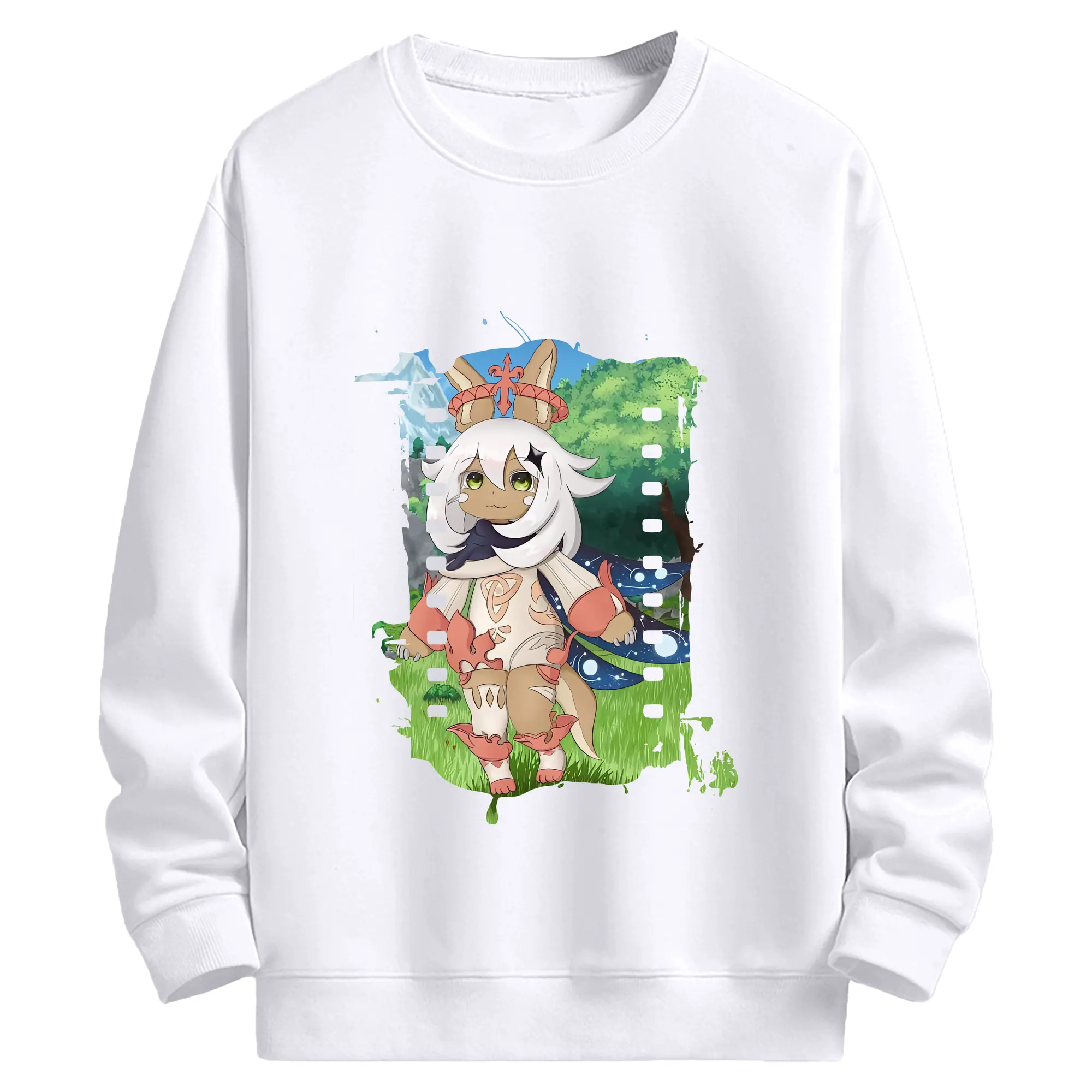 メイドインアビス グッズ,ナナチ - 高品質 クルーネック スウェット ・ コットン59％ ポリエステル41％ ・ ユニセックス 長袖 トレーナー ・ カジュアル デイリー スポーツ 散歩用