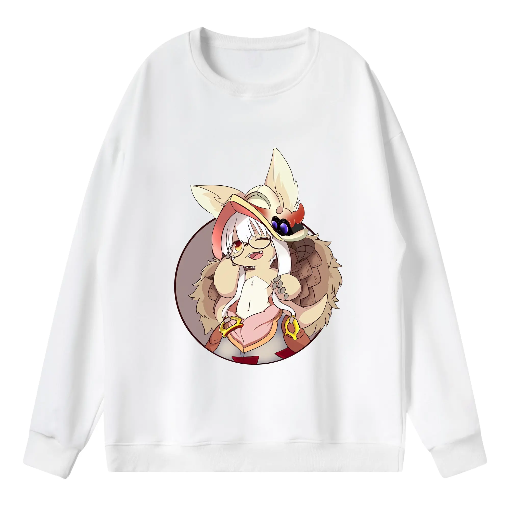 メイドインアビス グッズ,ナナチ - 薄手 クルーネック スウェット 裏毛260g · ポリエステル 春秋向け カジュアル 男女兼用 · トレーナー デイリー スポーツ 散歩に最適