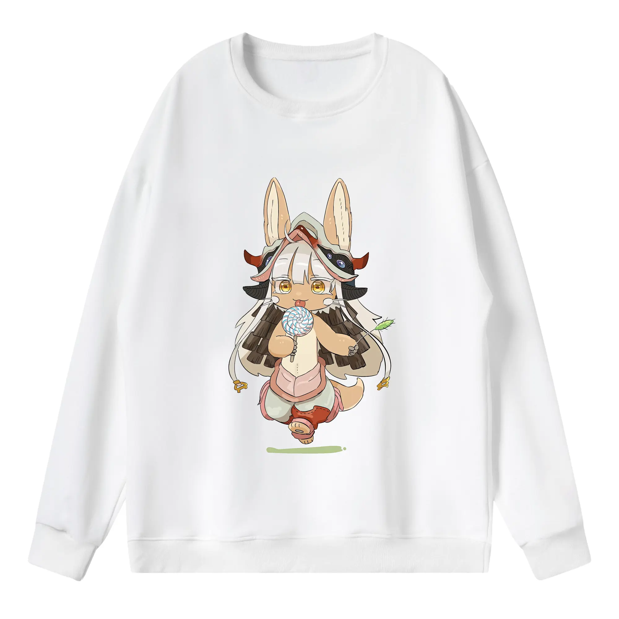 メイドインアビス グッズ,ナナチ - 薄手 クルーネック スウェット 裏毛260g · ポリエステル 春秋向け カジュアル 男女兼用 · トレーナー デイリー スポーツ 散歩に最適