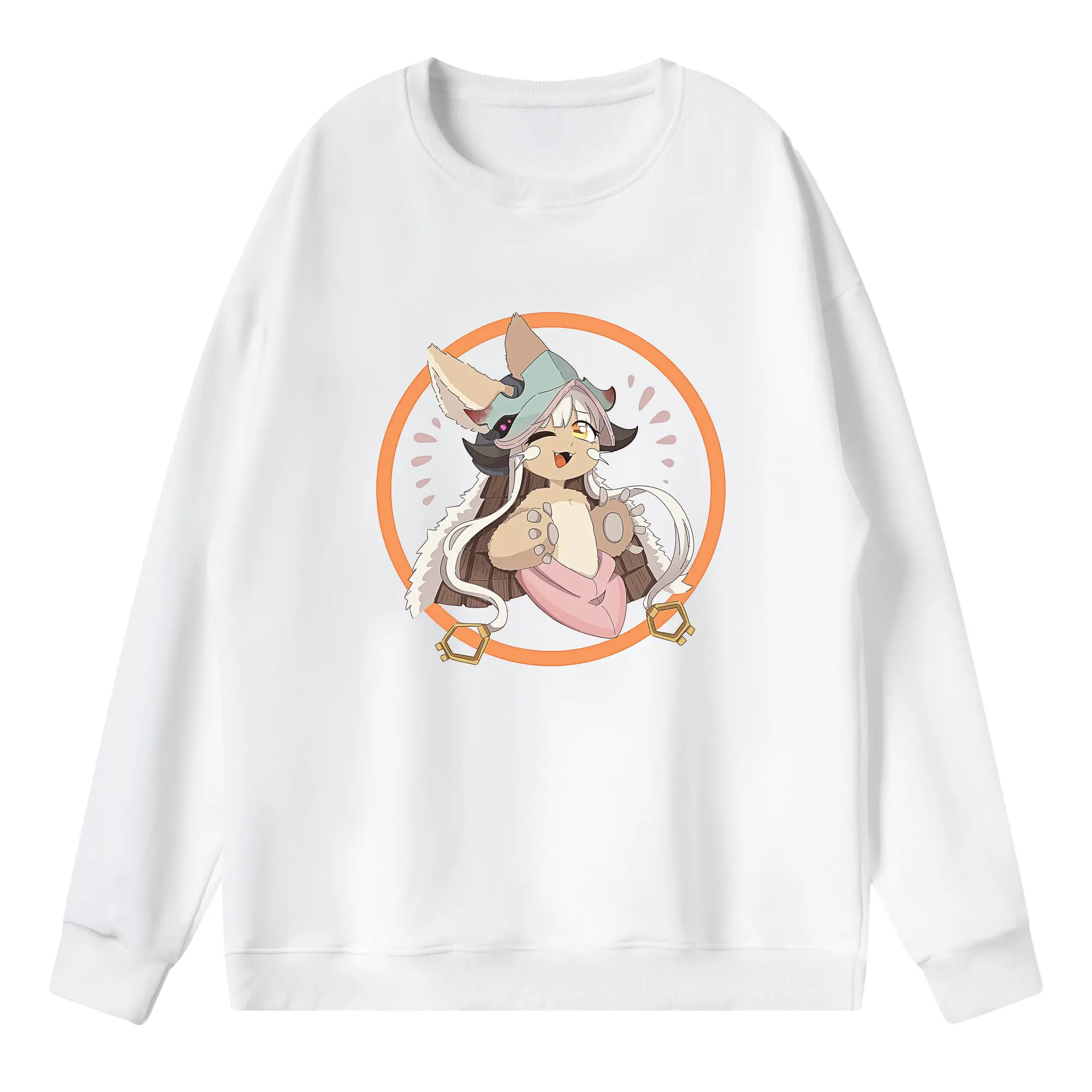 メイドインアビス グッズ,ナナチ - 薄手 クルーネック スウェット 裏毛260g · ポリエステル 春秋向け カジュアル 男女兼用 · トレーナー デイリー スポーツ 散歩に最適