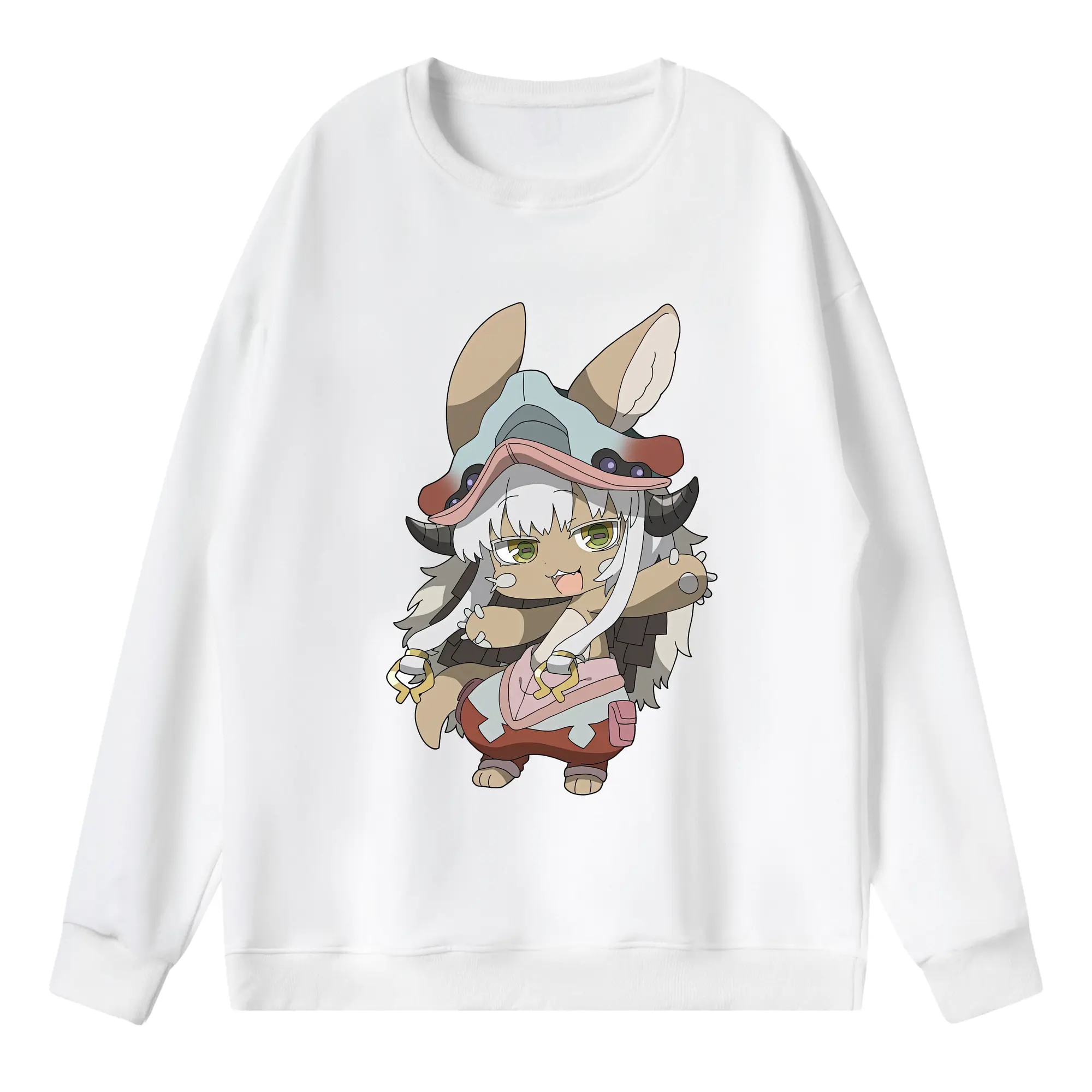 メイドインアビス グッズ,ナナチ - 薄手 クルーネック スウェット 裏毛260g · ポリエステル 春秋向け カジュアル 男女兼用 · トレーナー デイリー スポーツ 散歩に最適