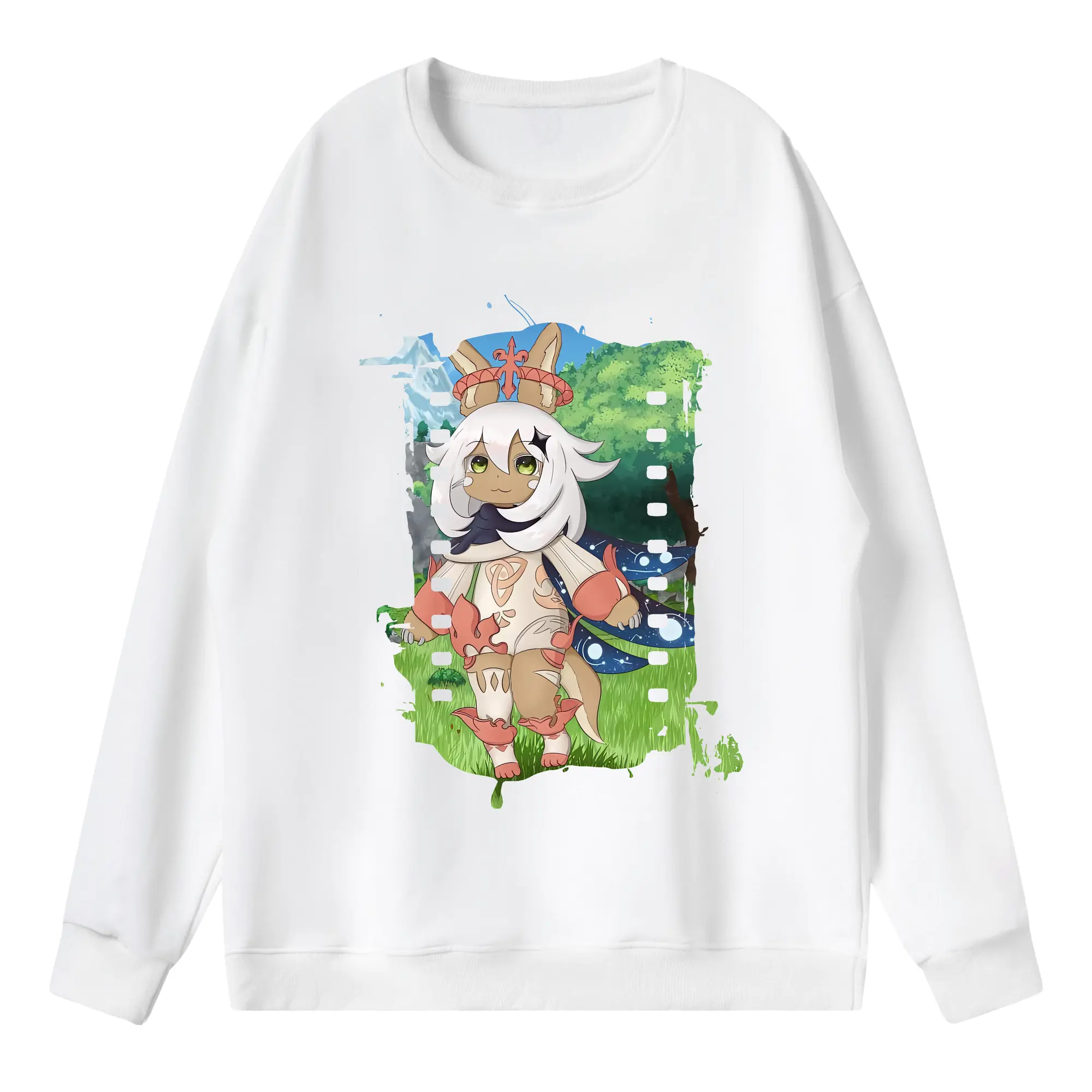 メイドインアビス グッズ,ナナチ - 薄手 クルーネック スウェット 裏毛260g · ポリエステル 春秋向け カジュアル 男女兼用 · トレーナー デイリー スポーツ 散歩に最適