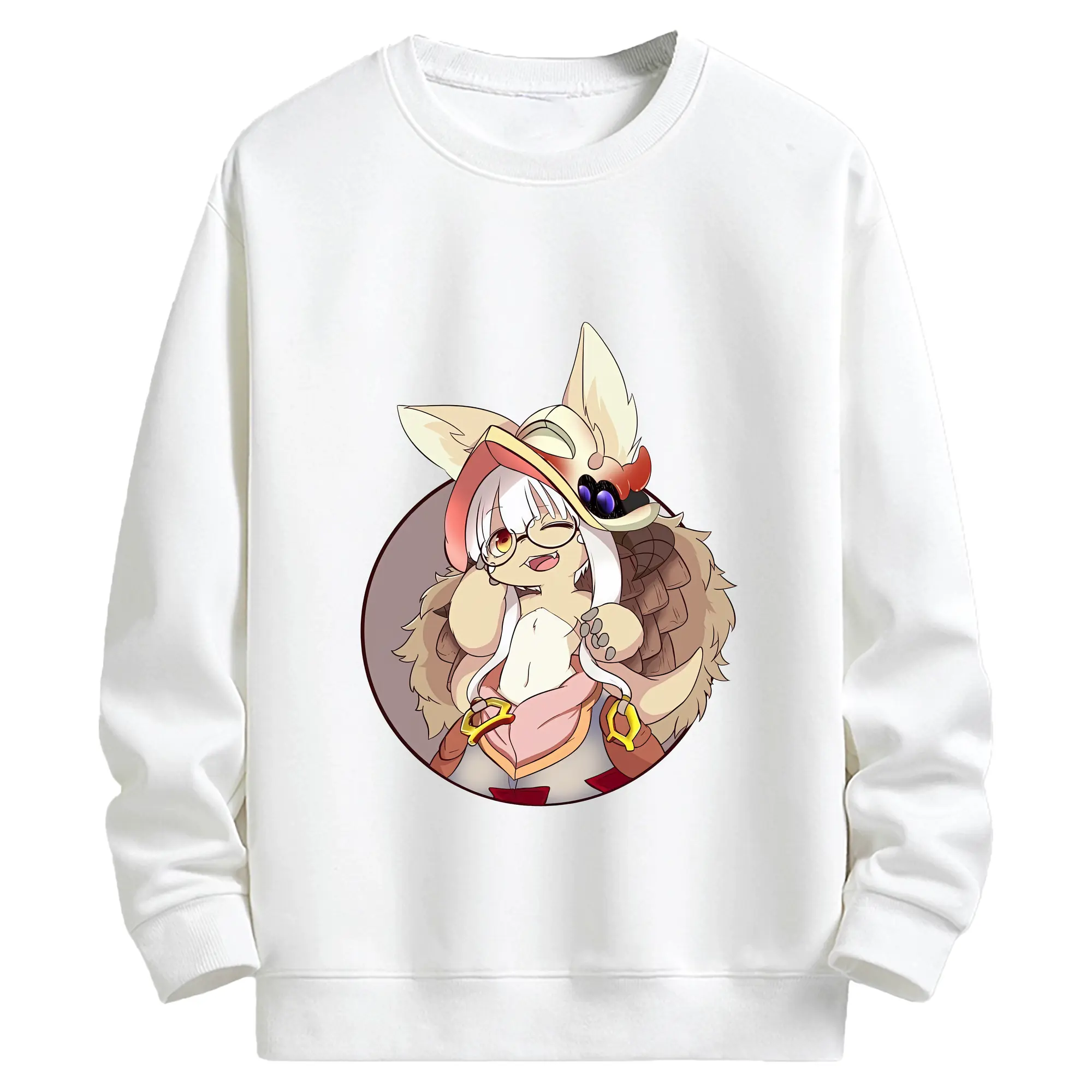 メイドインアビス グッズ,ナナチ - キッズ クルーネックスウェットシャツ ・ フロントプリント ・ 綿80％ ポリエステル20％ ・ 快適 通学 スポーツ 日常使い お散歩用