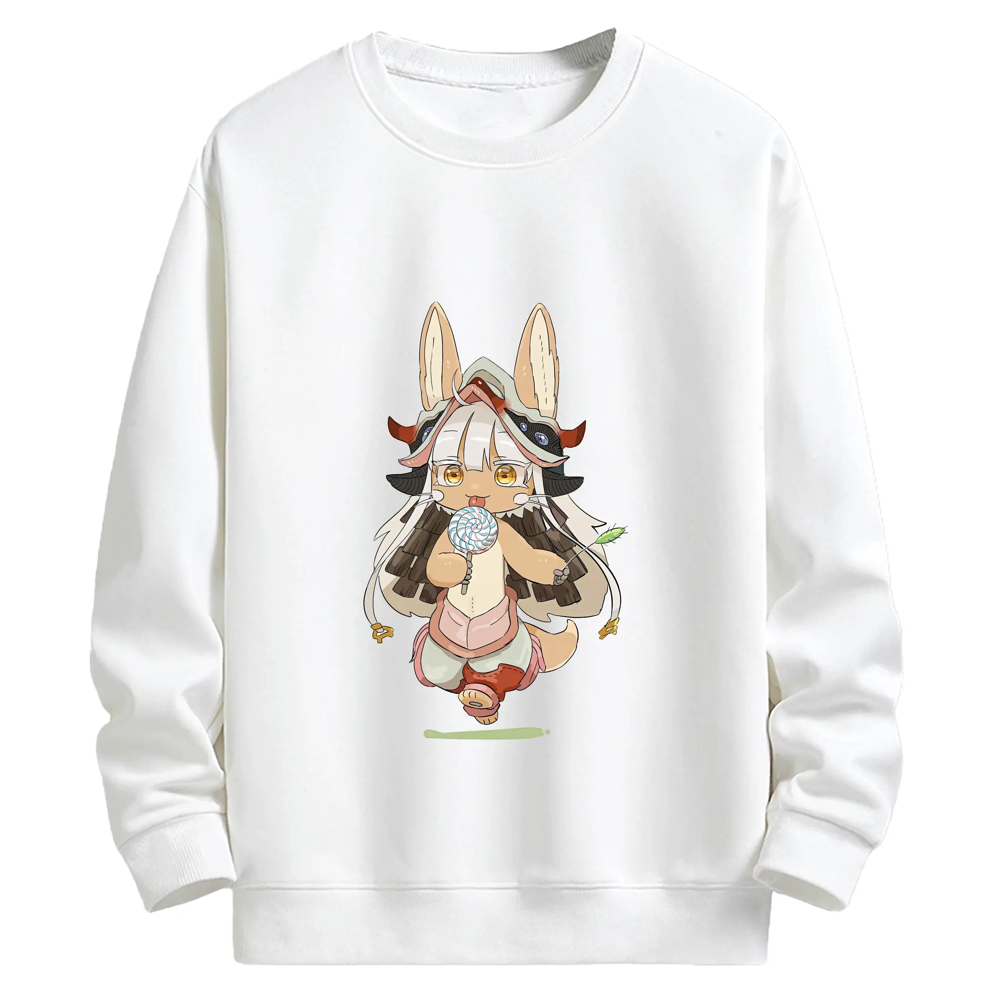 メイドインアビス グッズ,ナナチ - キッズ クルーネックスウェットシャツ ・ フロントプリント ・ 綿80％ ポリエステル20％ ・ 快適 通学 スポーツ 日常使い お散歩用