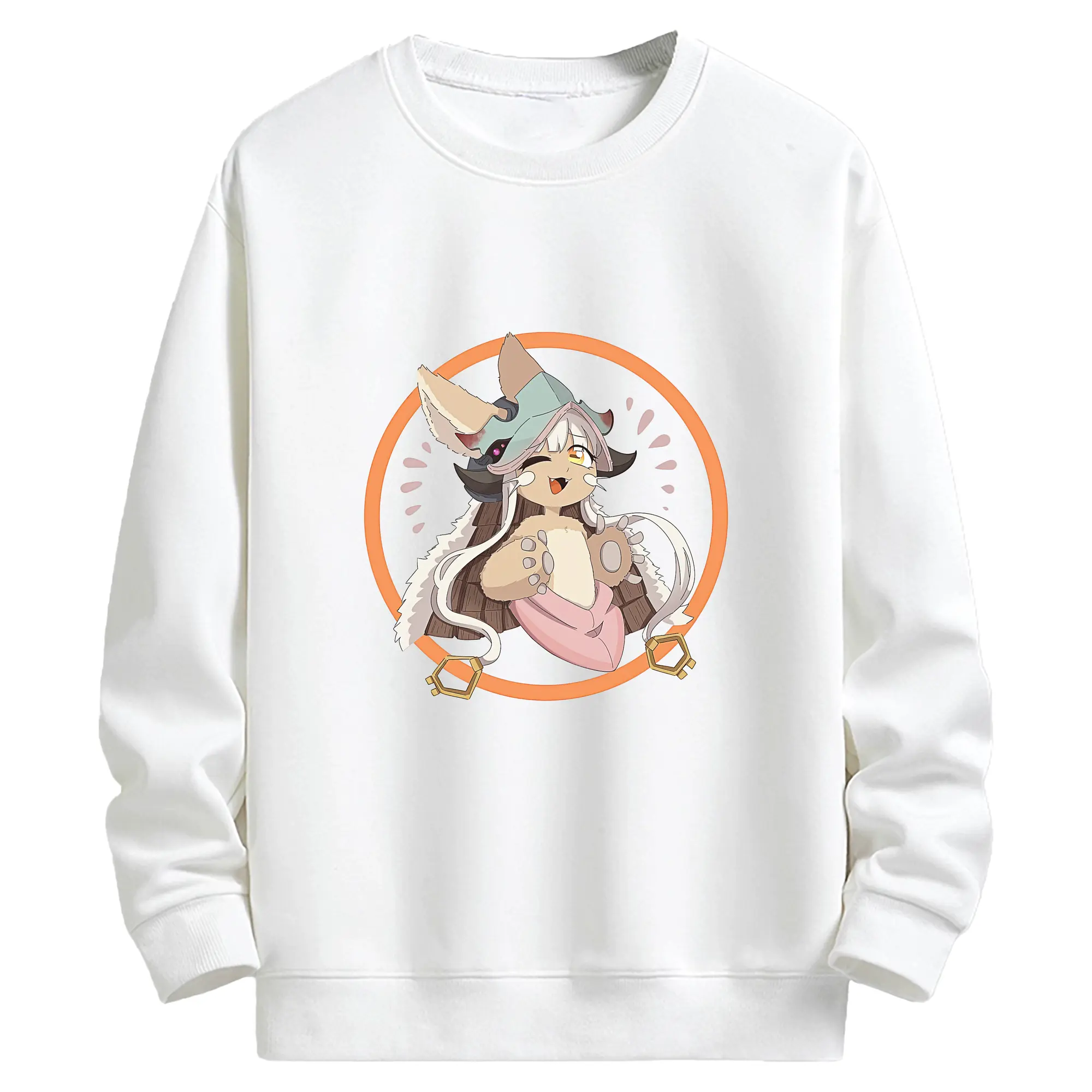 メイドインアビス グッズ,ナナチ - キッズ クルーネックスウェットシャツ ・ フロントプリント ・ 綿80％ ポリエステル20％ ・ 快適 通学 スポーツ 日常使い お散歩用