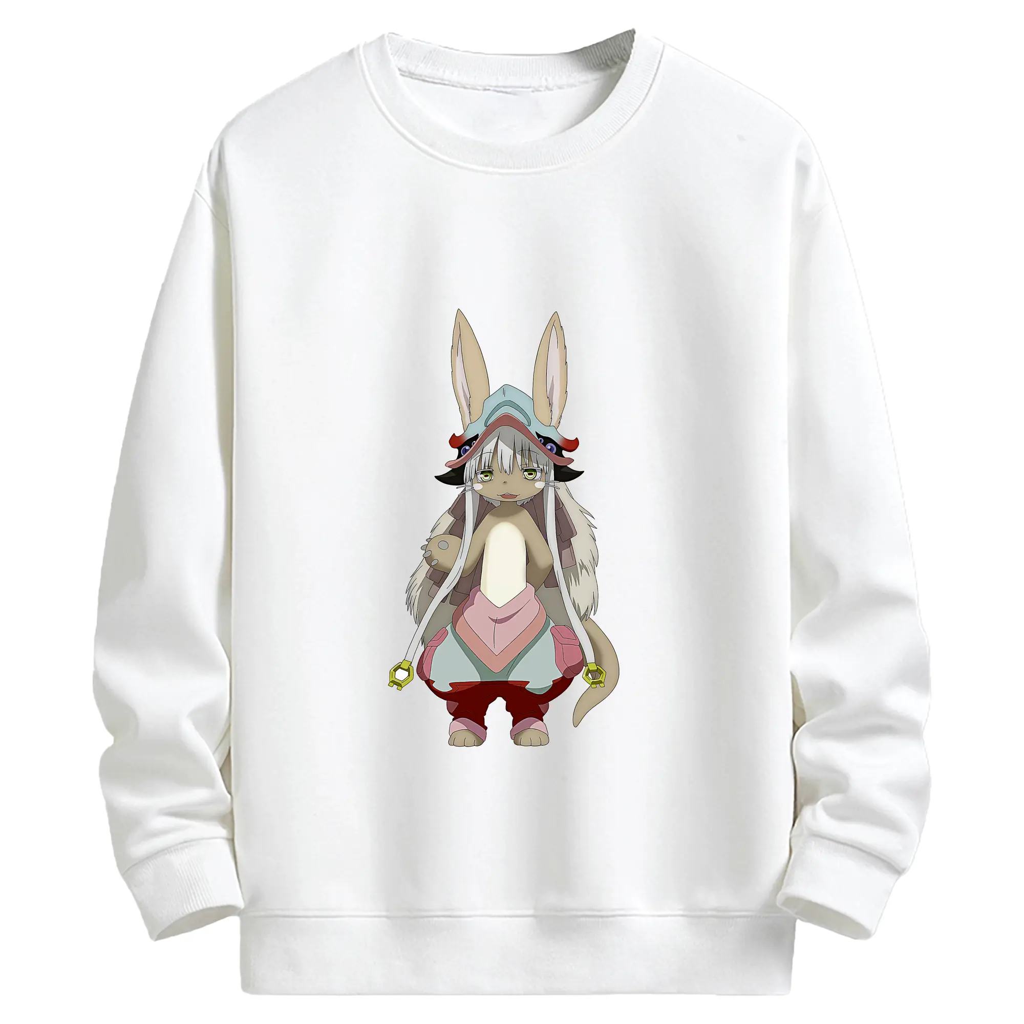 メイドインアビス グッズ,ナナチ - キッズ クルーネックスウェットシャツ ・ フロントプリント ・ 綿80％ ポリエステル20％ ・ 快適 通学 スポーツ 日常使い お散歩用