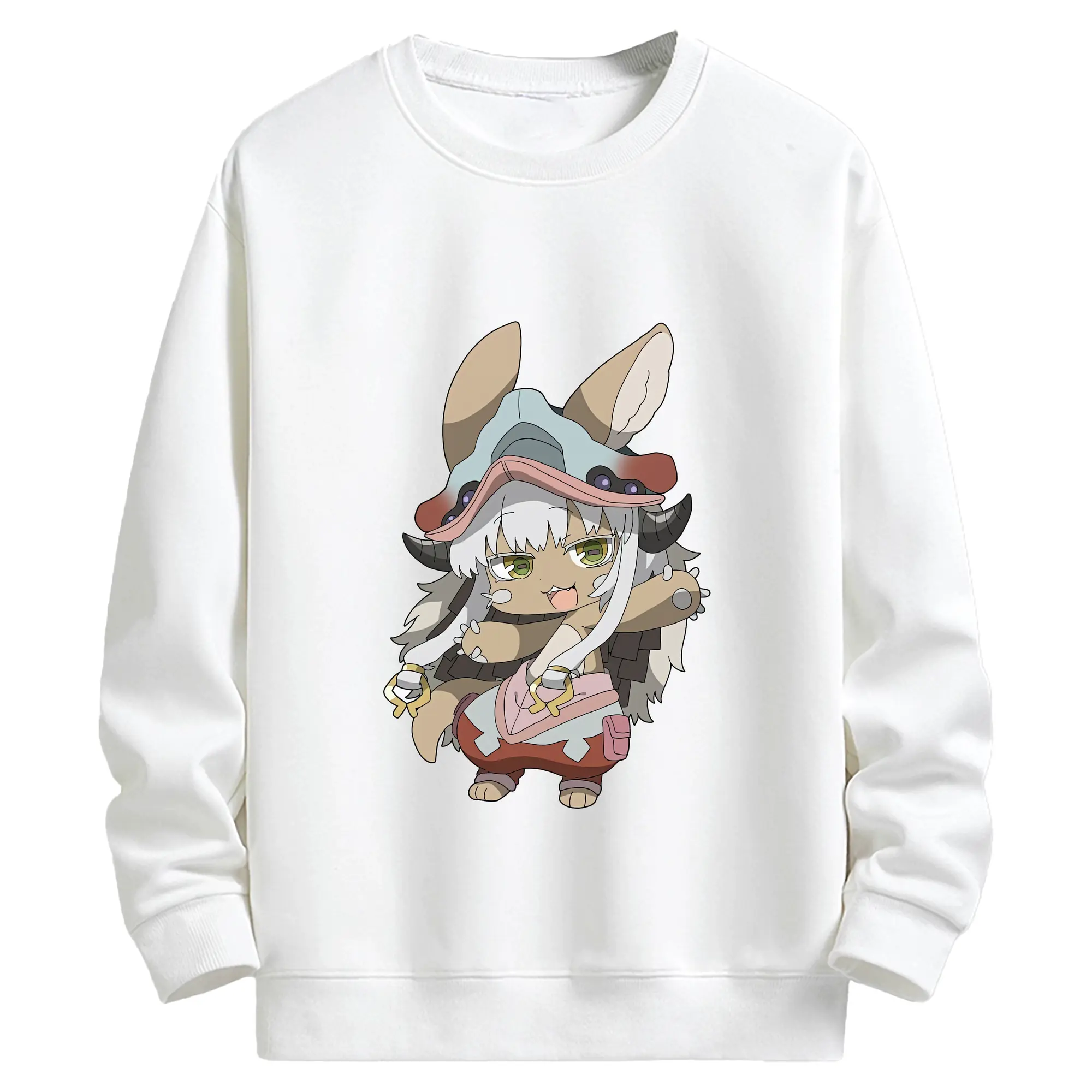 メイドインアビス グッズ,ナナチ - キッズ クルーネックスウェットシャツ ・ フロントプリント ・ 綿80％ ポリエステル20％ ・ 快適 通学 スポーツ 日常使い お散歩用