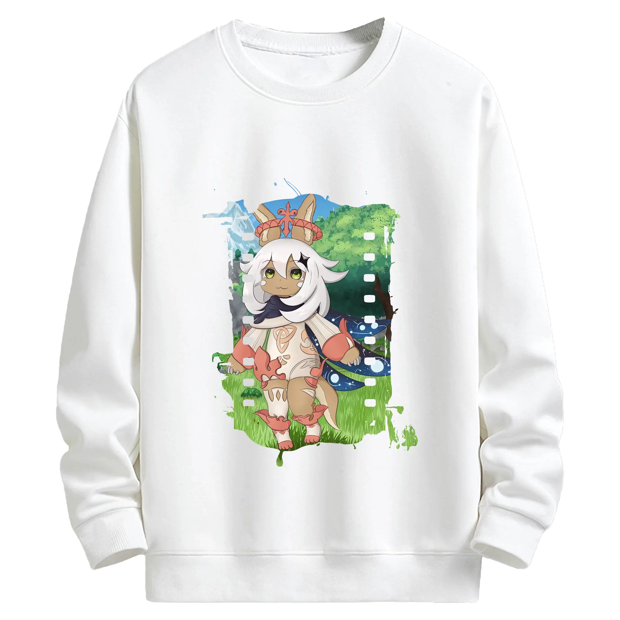 メイドインアビス グッズ,ナナチ - キッズ クルーネックスウェットシャツ ・ フロントプリント ・ 綿80％ ポリエステル20％ ・ 快適 通学 スポーツ 日常使い お散歩用