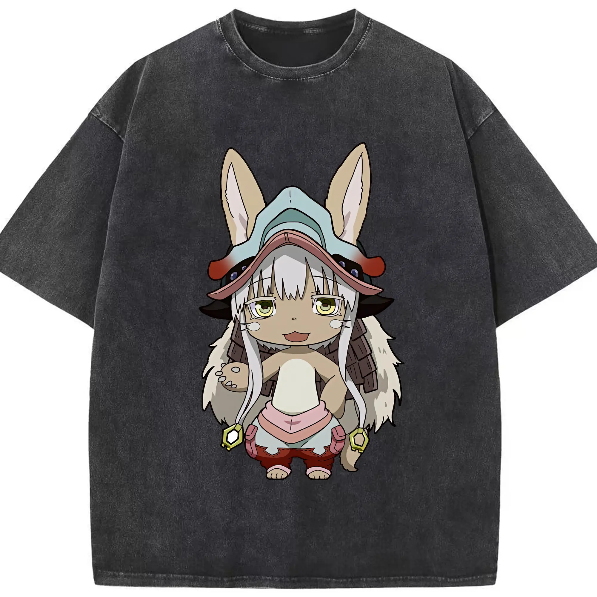 メイドインアビス グッズ,ナナチ - 綿100％ ヴィンテージ風 半袖Tシャツ ・ フロントプリント ・ 柔らか肌触り ・ 通気性 快適 ・ スポーツ カジュアル 外出用