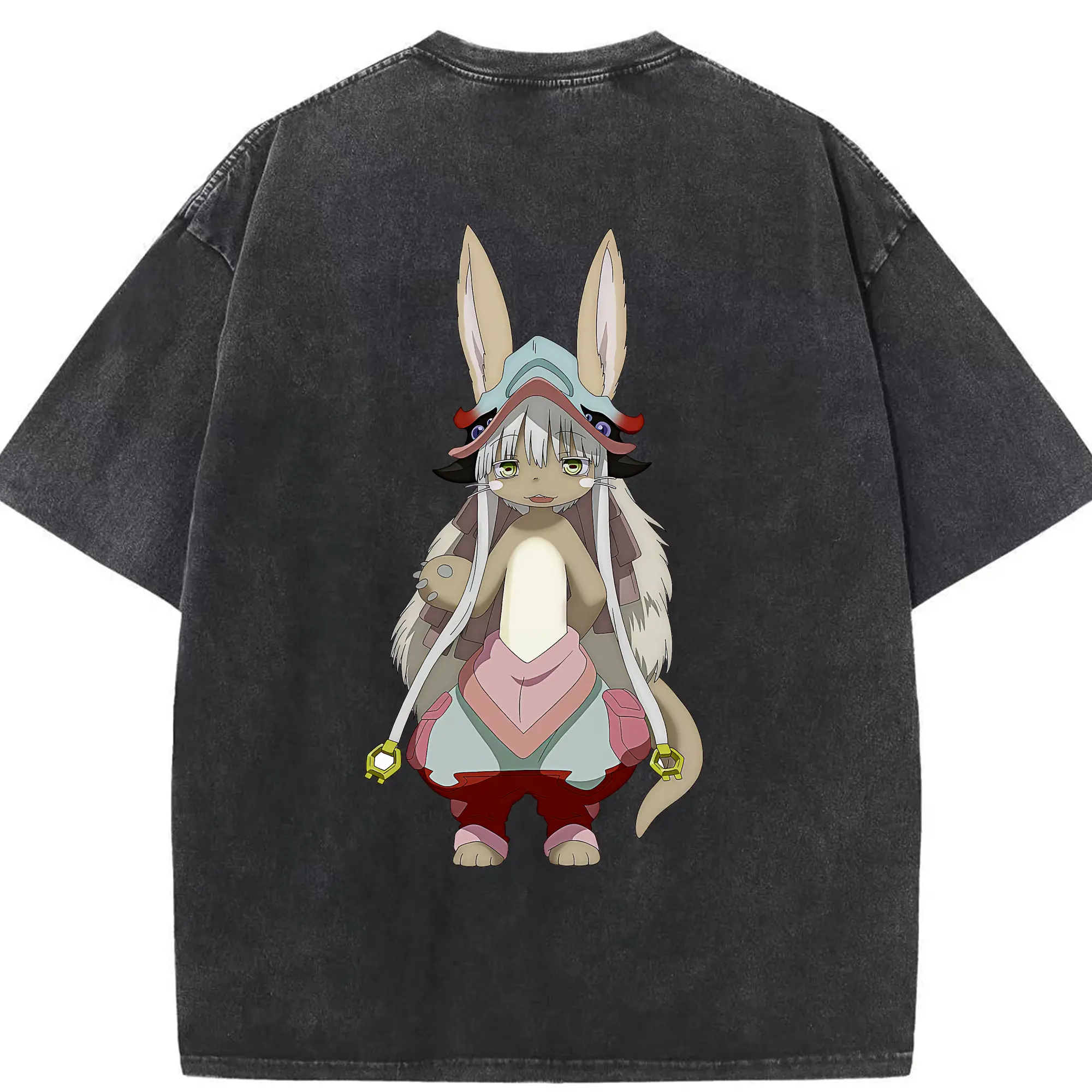 メイドインアビス グッズ,ナナチ - 綿100％ ヴィンテージ風 半袖Tシャツ ・ 背面プリント ・ 柔らか肌触り ・ 通気性 快適 ・ スポーツ カジュアル 外出用