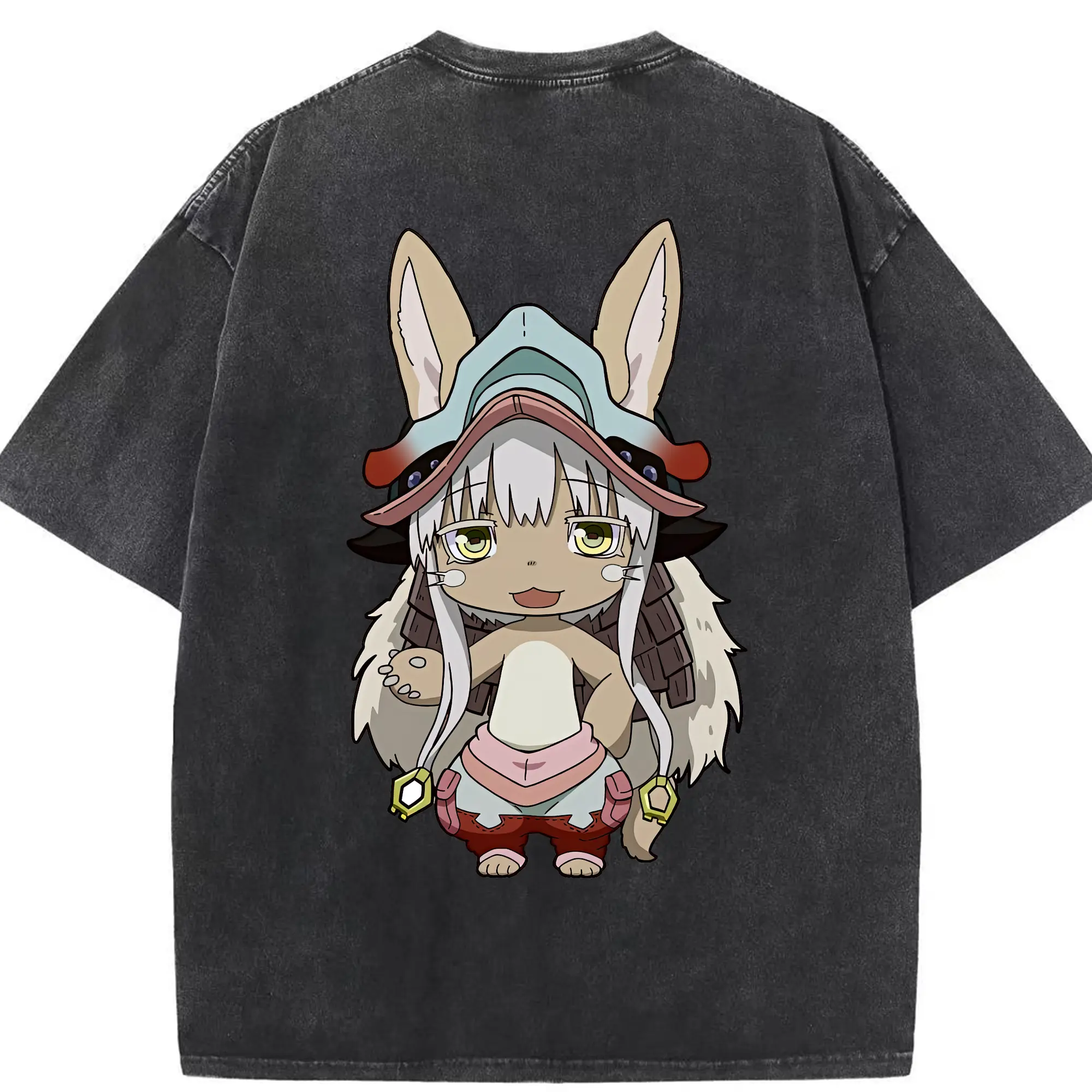メイドインアビス グッズ,ナナチ - 綿100％ ヴィンテージ風 半袖Tシャツ ・ 背面プリント ・ 柔らか肌触り ・ 通気性 快適 ・ スポーツ カジュアル 外出用