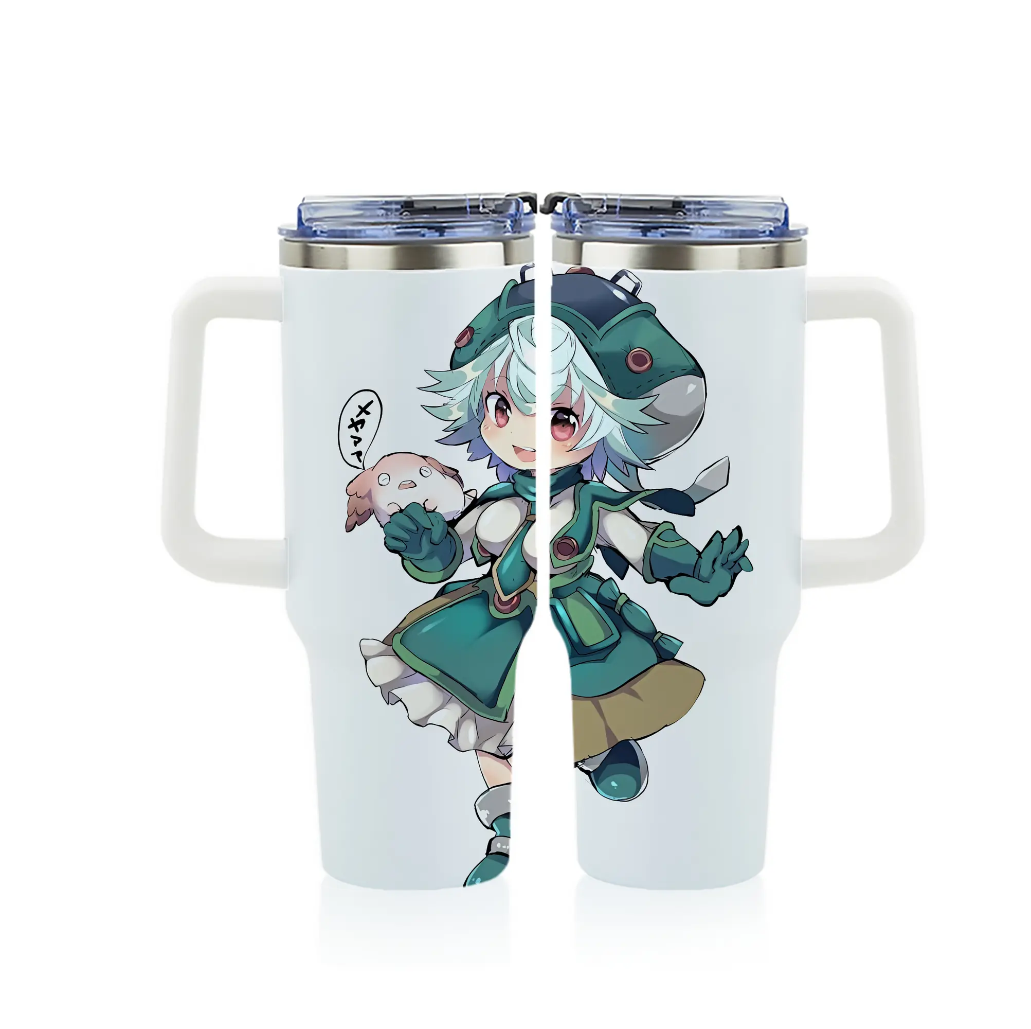 メイドインアビス グッズ,プルシュカ - 1200mL フルプリント車用タンブラー ・ 304ステンレス 内側 ・ 201ステンレス 外側 ・ 保温 保冷 ・ 通勤 ドライブ アウトドア用