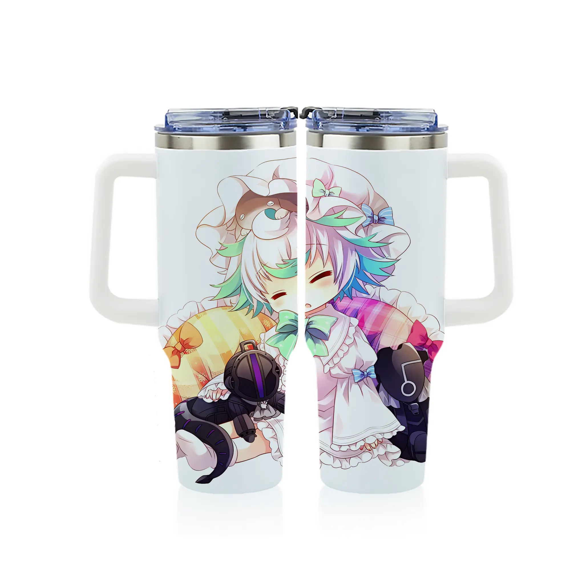 メイドインアビス グッズ,プルシュカ - 1200mL フルプリント車用タンブラー ・ 304ステンレス 内側 ・ 201ステンレス 外側 ・ 保温 保冷 ・ 通勤 ドライブ アウトドア用