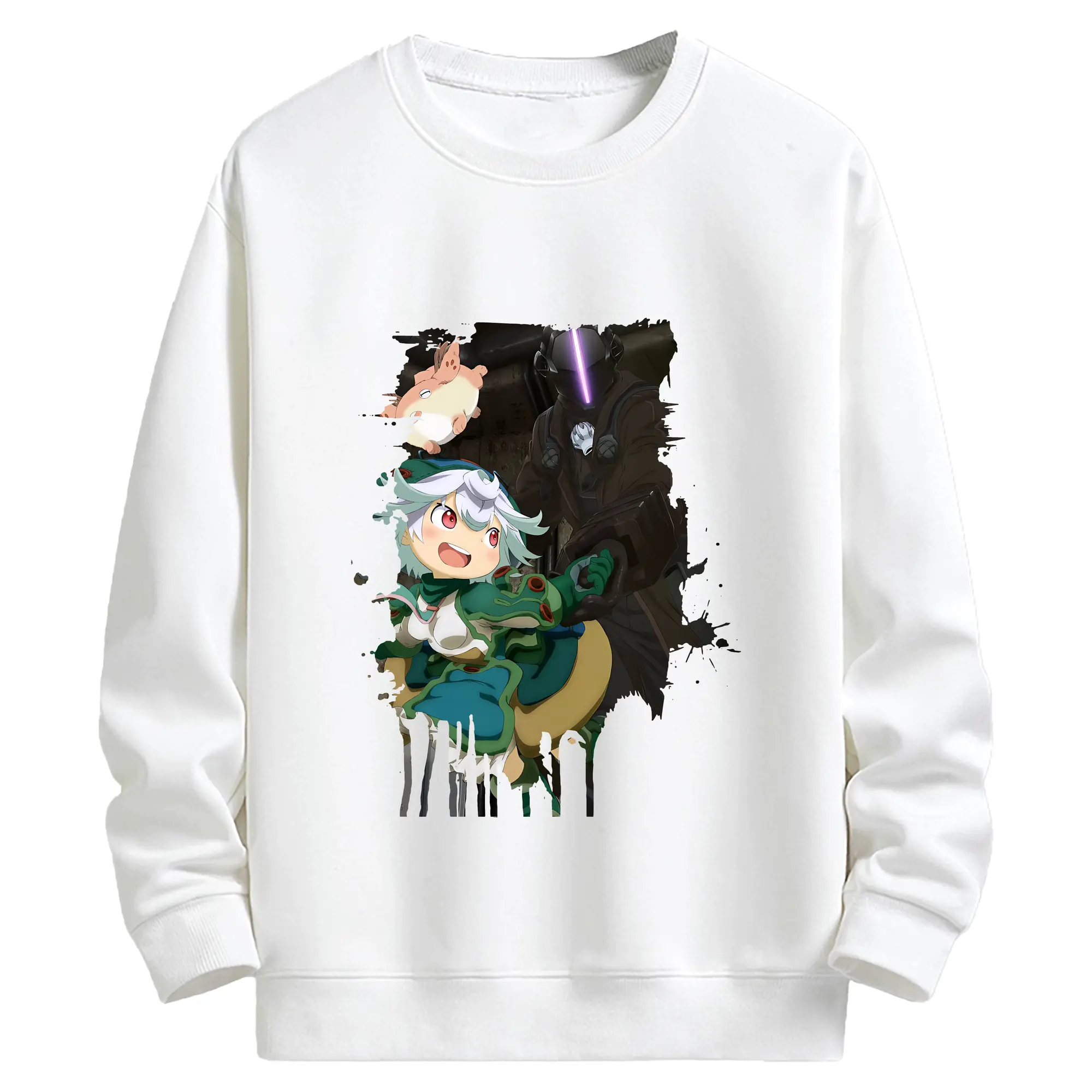 メイドインアビス グッズ,プルシュカ - キッズ クルーネックスウェットシャツ ・ フロントプリント ・ 綿80％ ポリエステル20％ ・ 快適 通学 スポーツ 日常使い お散歩用