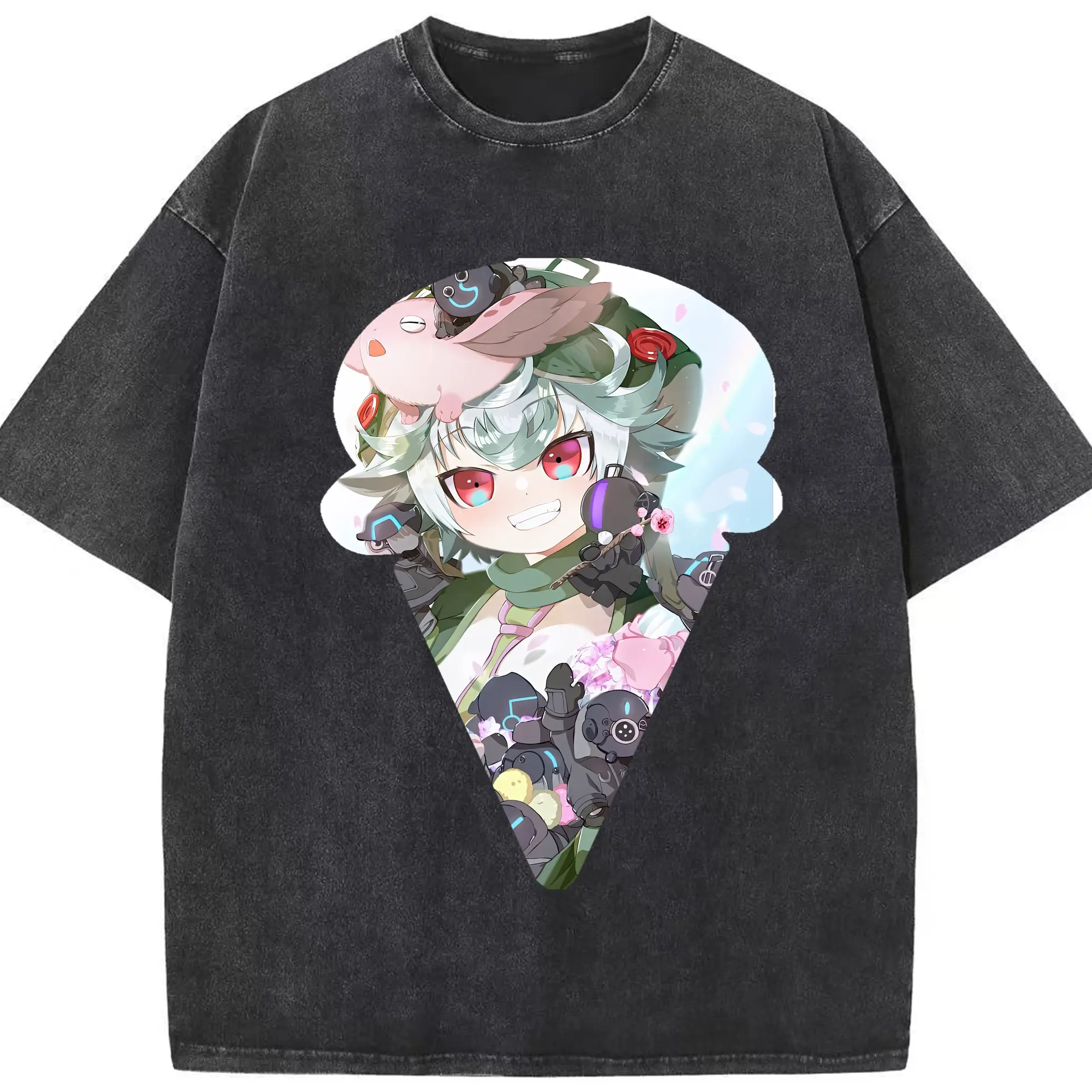 メイドインアビス グッズ,プルシュカ - 綿100％ ヴィンテージ風 半袖Tシャツ ・ フロントプリント ・ 柔らか肌触り ・ 通気性 快適 ・ スポーツ カジュアル 外出用