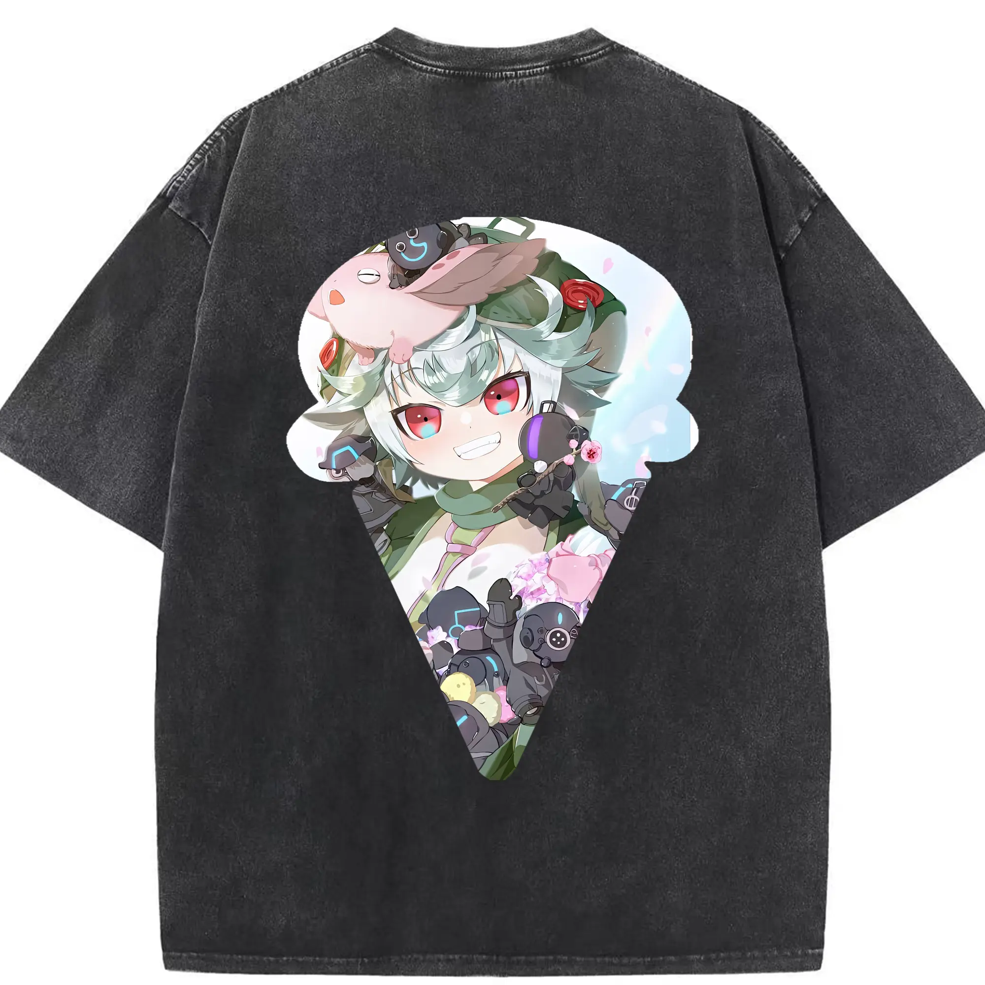メイドインアビス グッズ,プルシュカ - 綿100％ ヴィンテージ風 半袖Tシャツ ・ 背面プリント ・ 柔らか肌触り ・ 通気性 快適 ・ スポーツ カジュアル 外出用