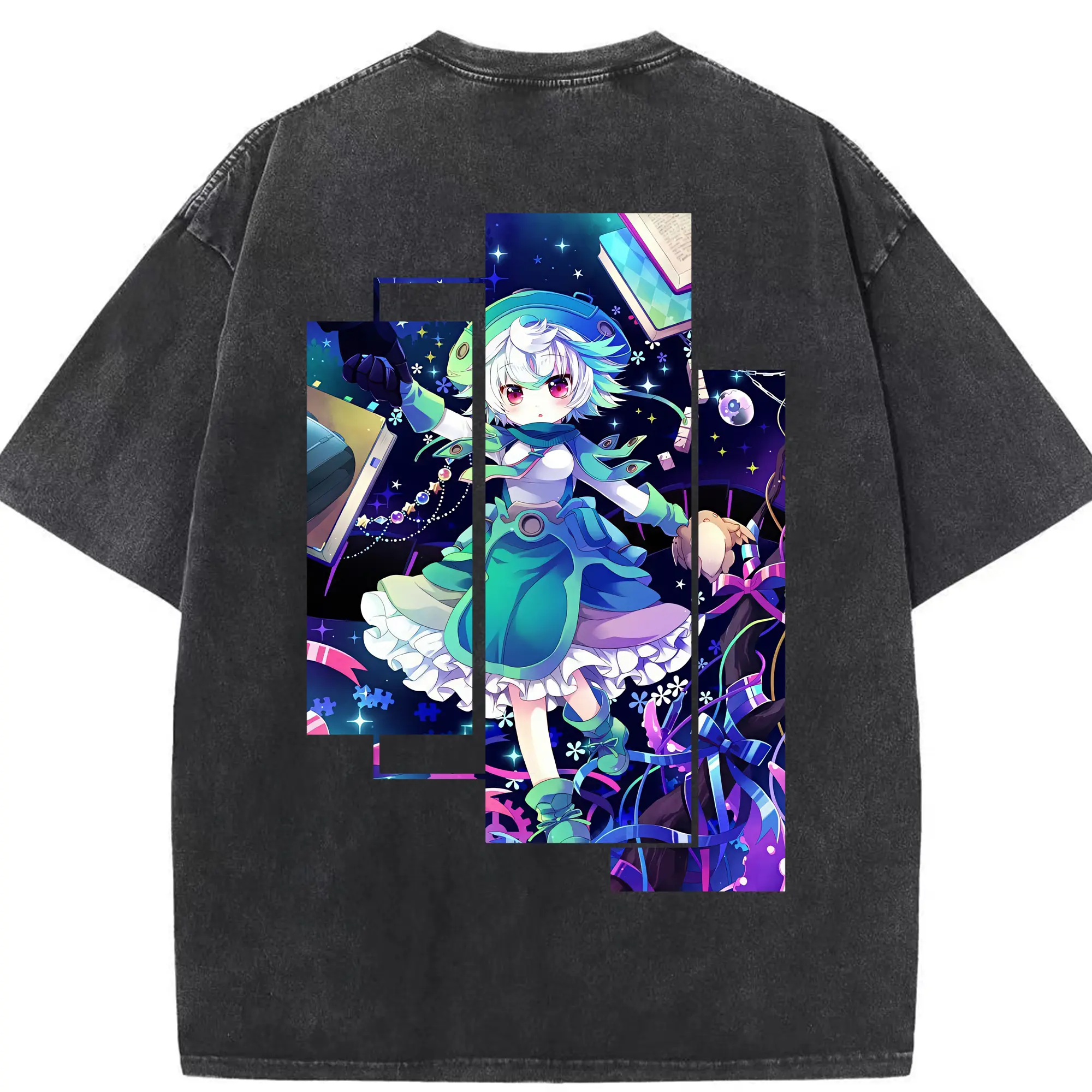 メイドインアビス グッズ,プルシュカ - 綿100％ ヴィンテージ風 半袖Tシャツ ・ 背面プリント ・ 柔らか肌触り ・ 通気性 快適 ・ スポーツ カジュアル 外出用