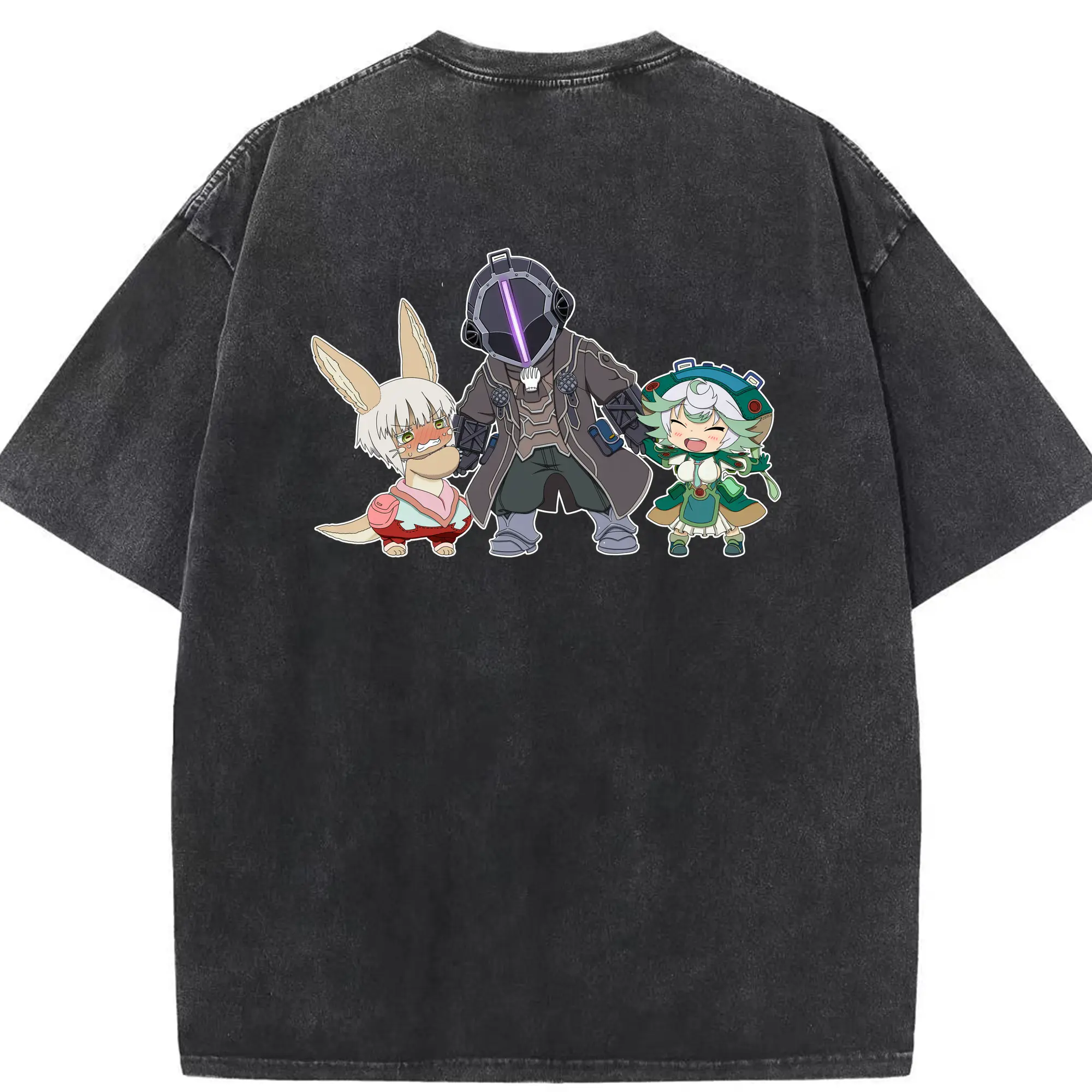 メイドインアビス グッズ,ボンドルド - 綿100％ ヴィンテージ風 半袖Tシャツ ・ 背面プリント ・ 柔らか肌触り ・ 通気性 快適 ・ スポーツ カジュアル 外出用