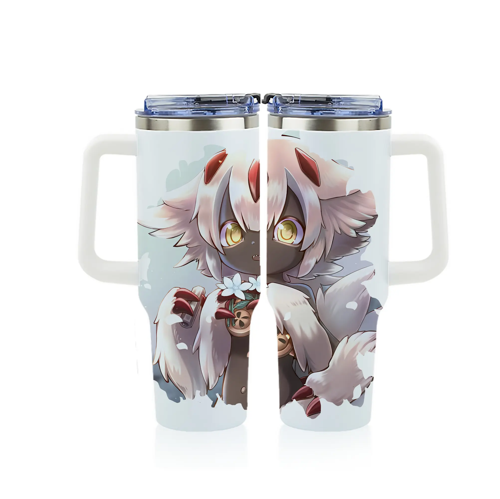 メイドインアビス グッズ,ファプタ - 1200mL フルプリント車用タンブラー ・ 304ステンレス 内側 ・ 201ステンレス 外側 ・ 保温 保冷 ・ 通勤 ドライブ アウトドア用