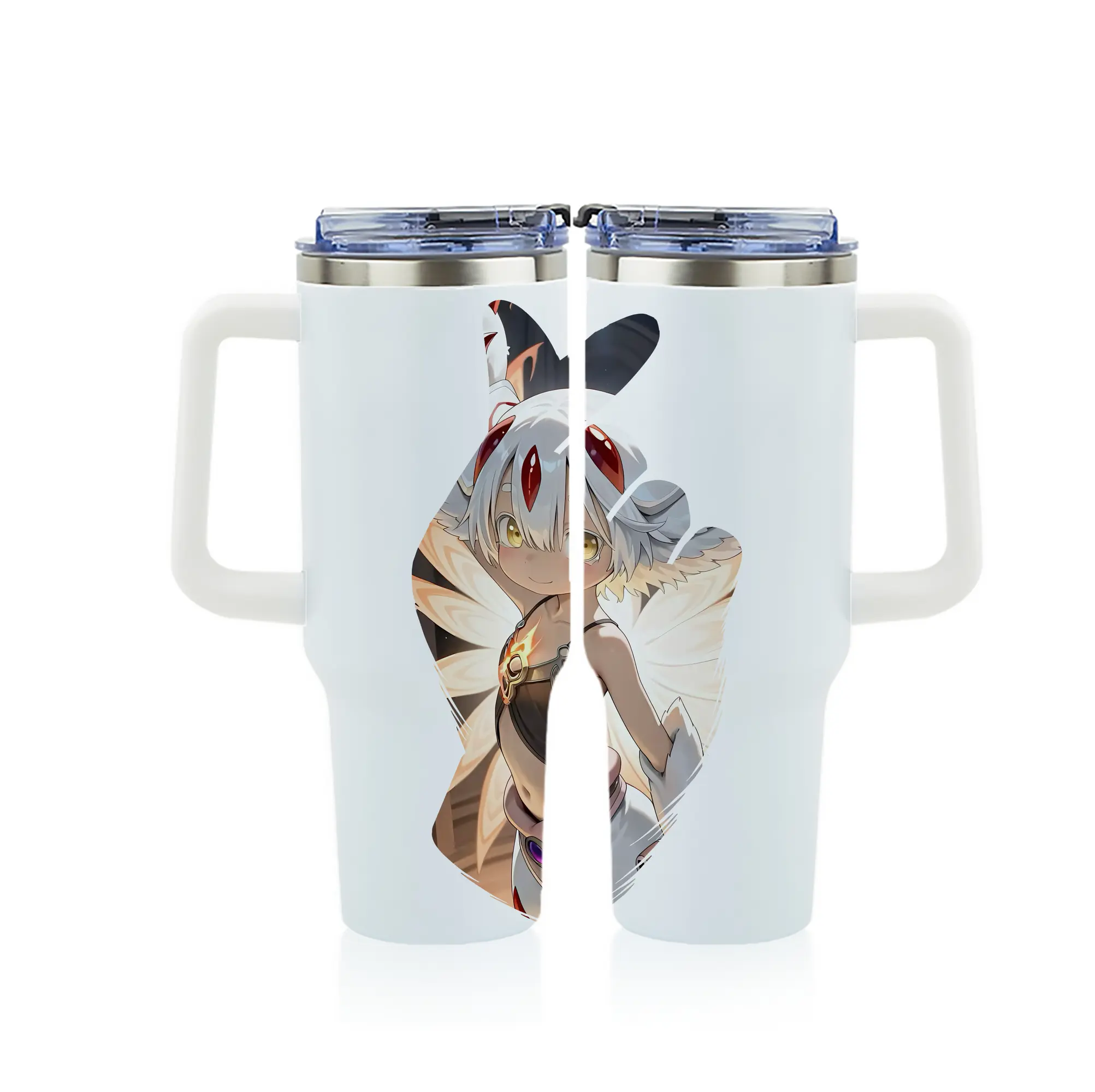 メイドインアビス グッズ,ファプタ - 1200mL フルプリント車用タンブラー ・ 304ステンレス 内側 ・ 201ステンレス 外側 ・ 保温 保冷 ・ 通勤 ドライブ アウトドア用