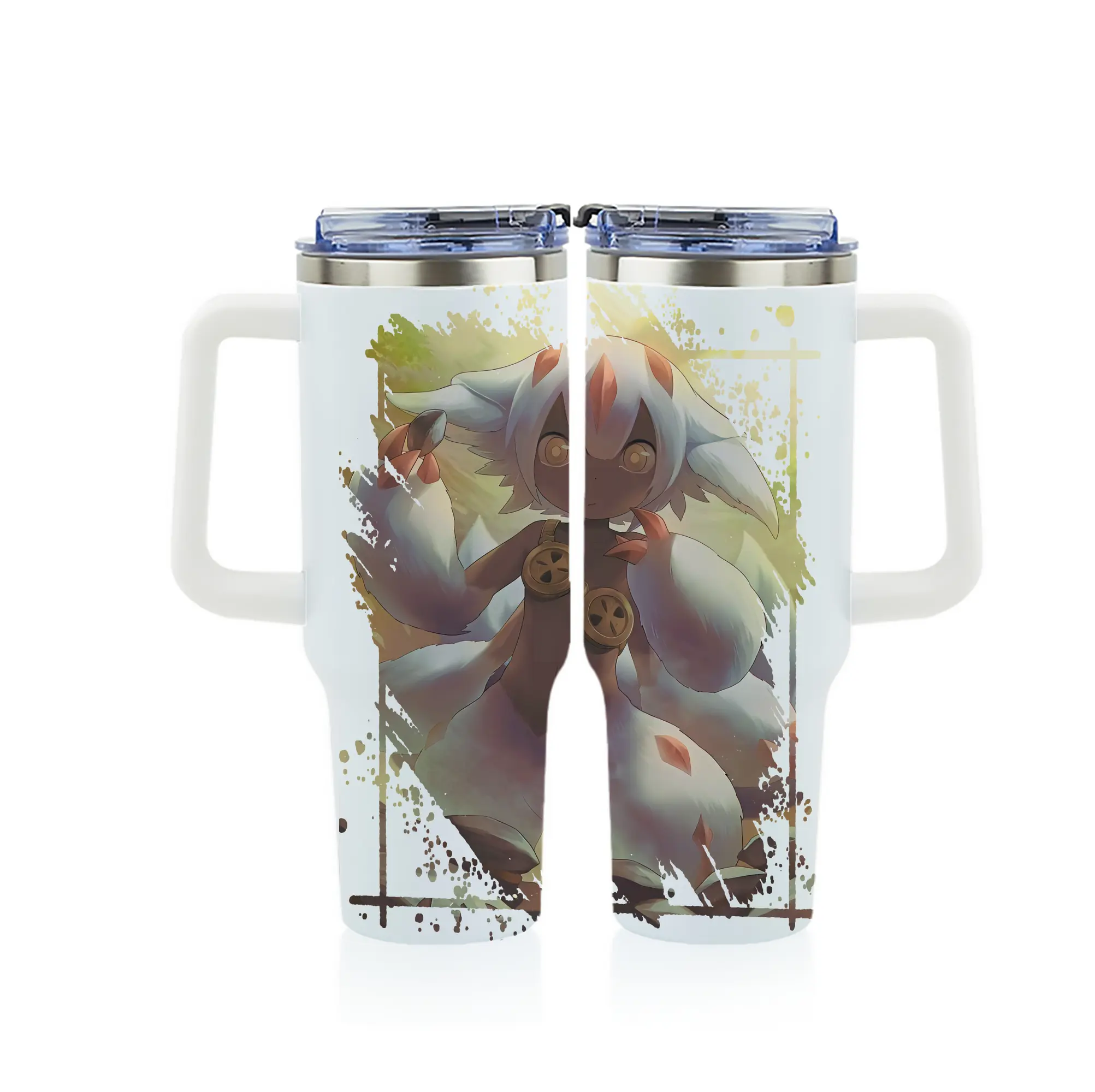 メイドインアビス グッズ,ファプタ - 1200mL フルプリント車用タンブラー ・ 304ステンレス 内側 ・ 201ステンレス 外側 ・ 保温 保冷 ・ 通勤 ドライブ アウトドア用