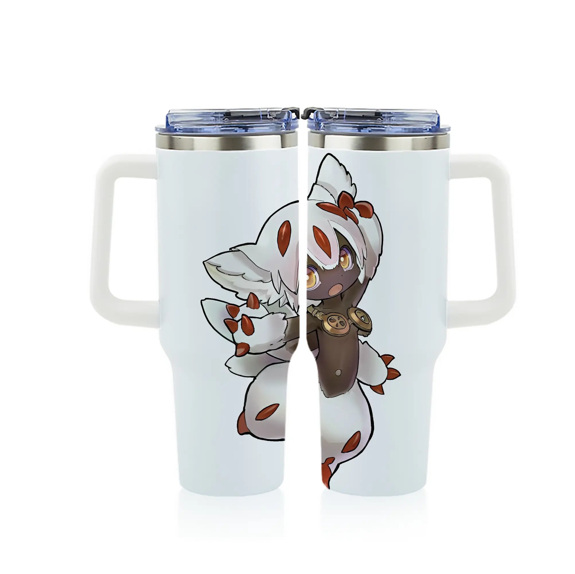 メイドインアビス グッズ,ファプタ - 1200mL フルプリント車用タンブラー ・ 304ステンレス 内側 ・ 201ステンレス 外側 ・ 保温 保冷 ・ 通勤 ドライブ アウトドア用