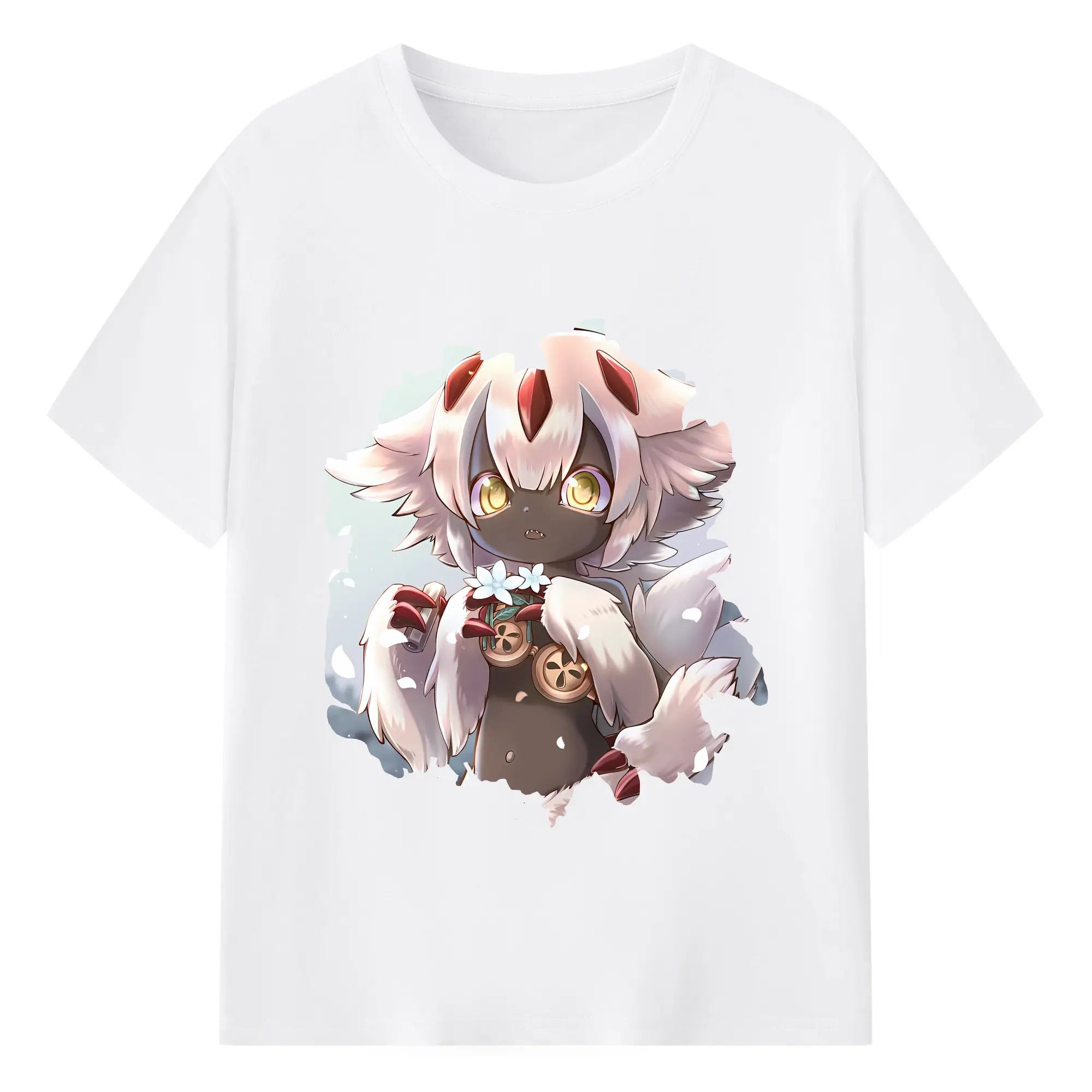 メイドインアビス グッズ,ファプタ - 綿100％ 半袖Tシャツ ・ フロントプリント ・ 快適 通気性 ・ 日常使い 散歩 スポーツ用