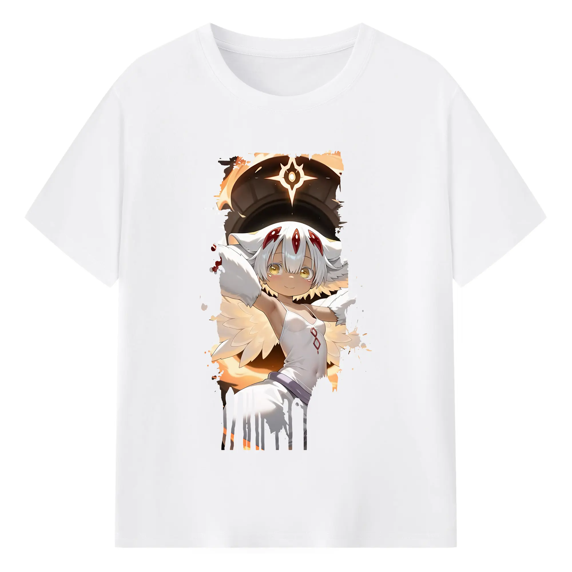 メイドインアビス グッズ,ファプタ - 綿100％ 半袖Tシャツ ・ フロントプリント ・ 快適 通気性 ・ 日常使い 散歩 スポーツ用