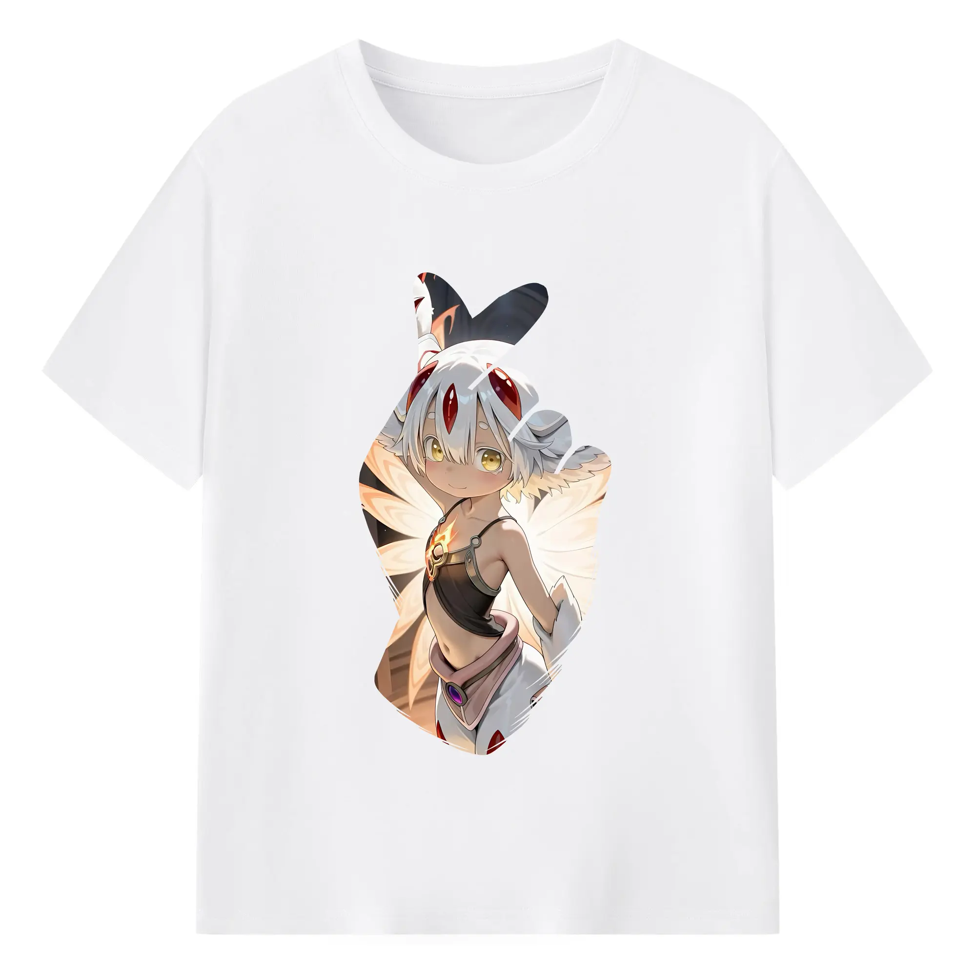 メイドインアビス グッズ,ファプタ - 綿100％ 半袖Tシャツ ・ フロントプリント ・ 快適 通気性 ・ 日常使い 散歩 スポーツ用