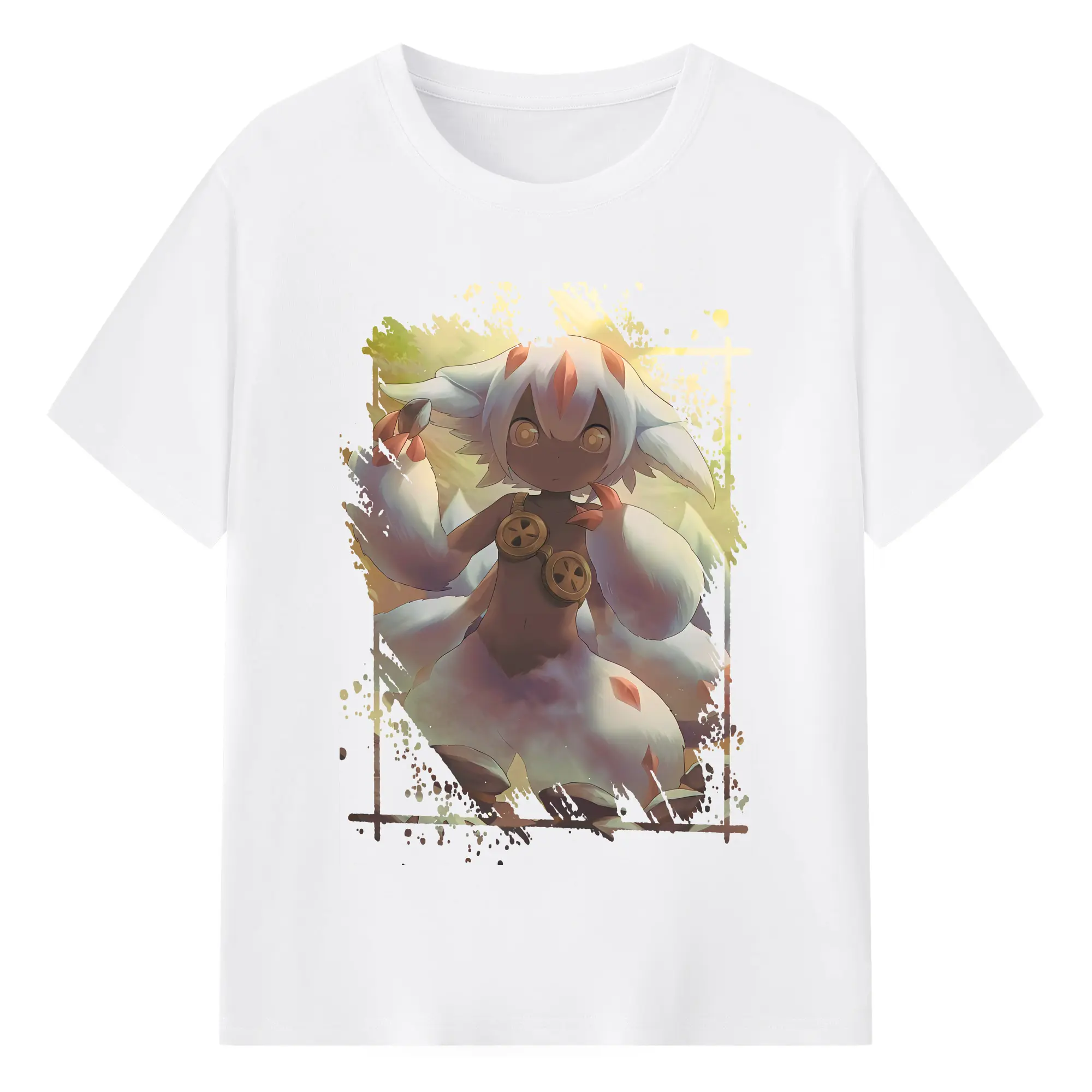 メイドインアビス グッズ,ファプタ - 綿100％ 半袖Tシャツ ・ フロントプリント ・ 快適 通気性 ・ 日常使い 散歩 スポーツ用