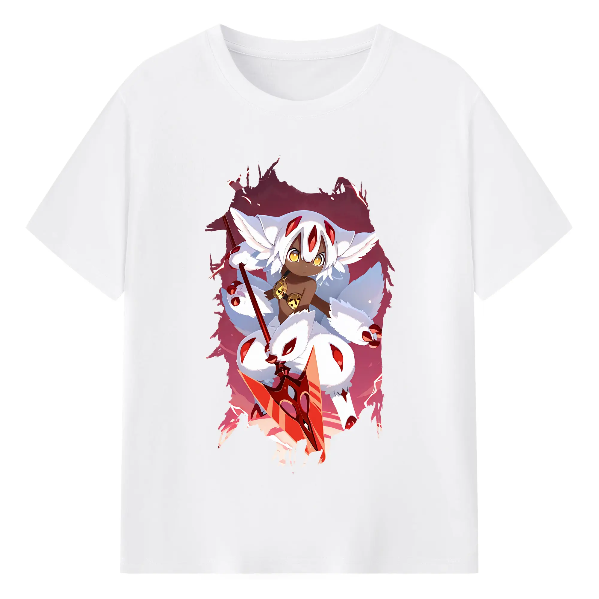 メイドインアビス グッズ,ファプタ - 綿100％ 半袖Tシャツ ・ フロントプリント ・ 快適 通気性 ・ 日常使い 散歩 スポーツ用