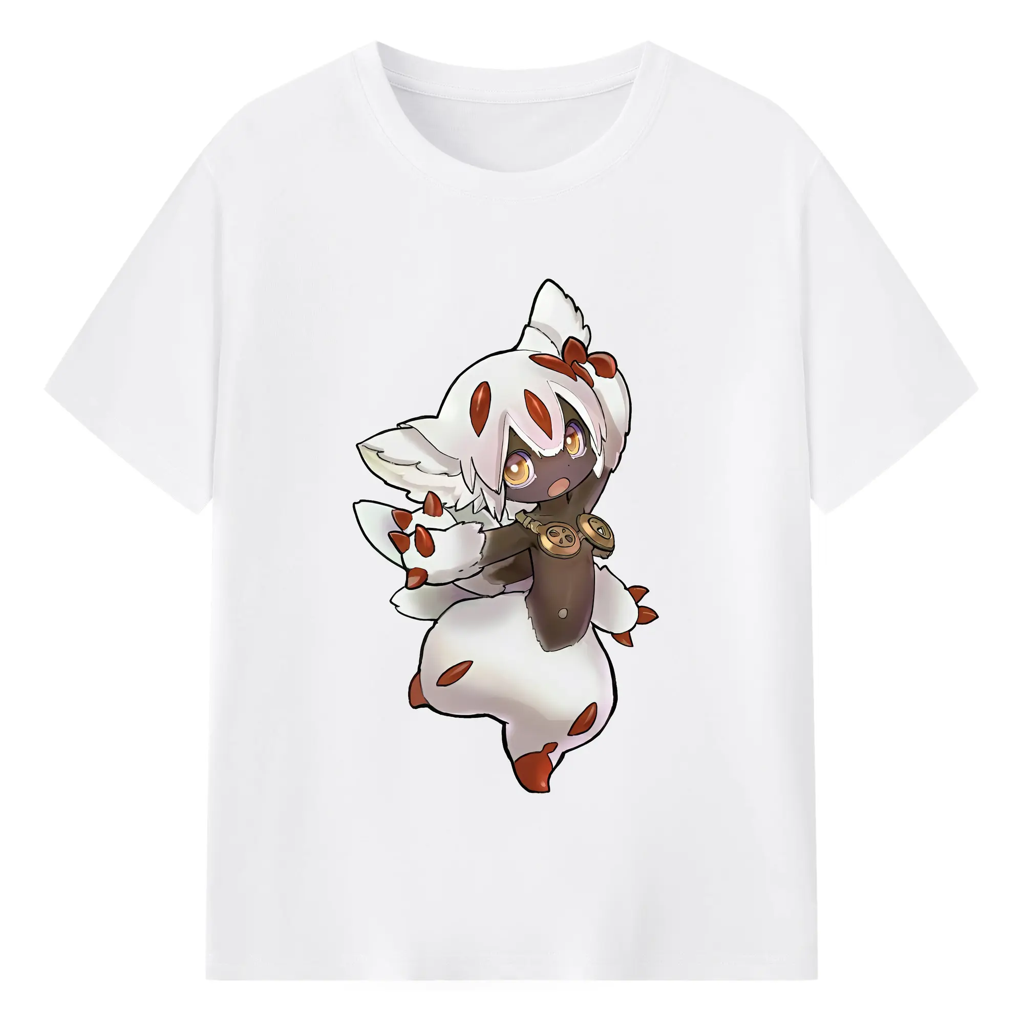 メイドインアビス グッズ,ファプタ - 綿100％ 半袖Tシャツ ・ フロントプリント ・ 快適 通気性 ・ 日常使い 散歩 スポーツ用