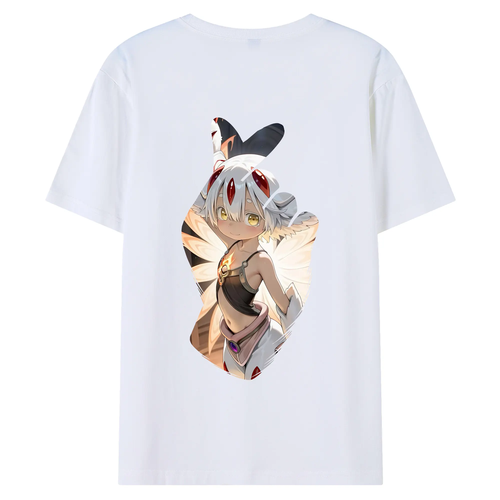 メイドインアビス グッズ,ファプタ - 綿100％ 半袖Tシャツ ・ バックプリント ・ 快適 通気性 ・ 日常使い 散歩 スポーツ用