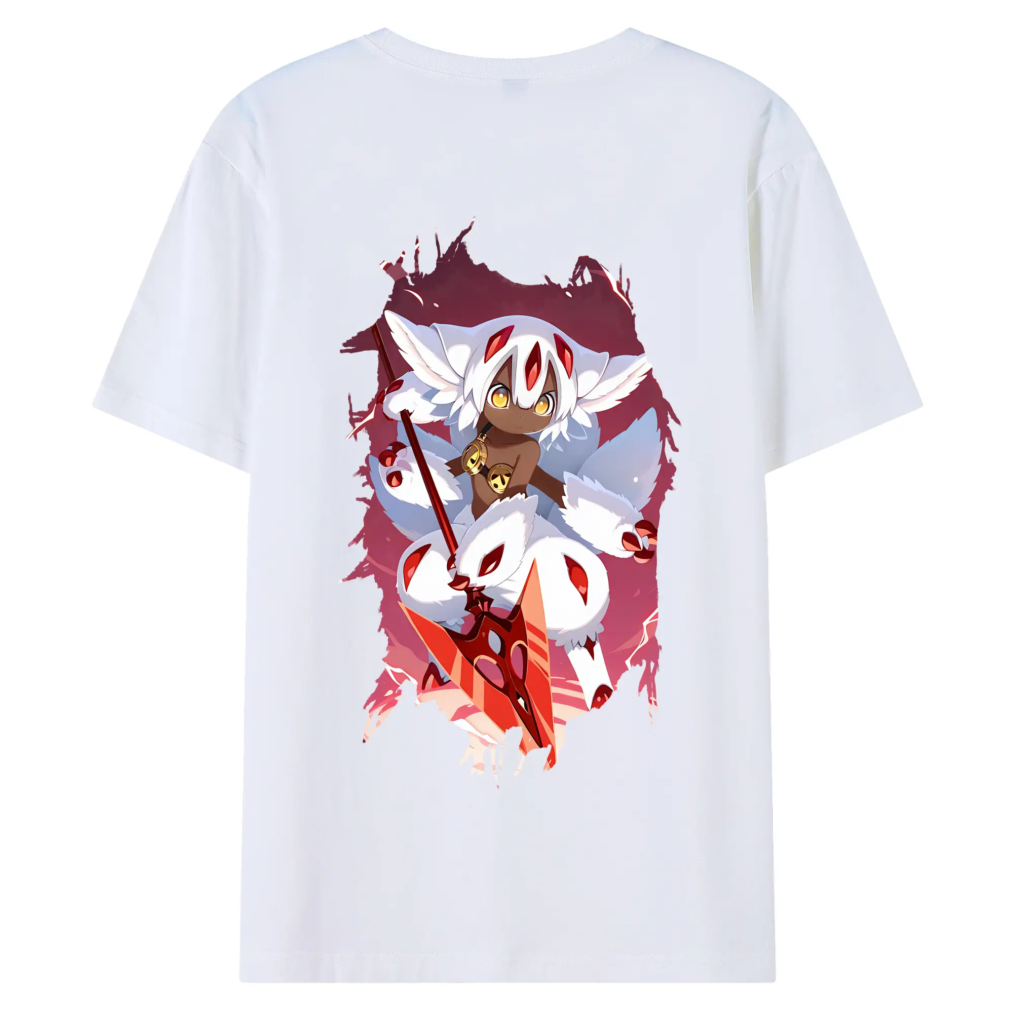 メイドインアビス グッズ,ファプタ - 綿100％ 半袖Tシャツ ・ バックプリント ・ 快適 通気性 ・ 日常使い 散歩 スポーツ用