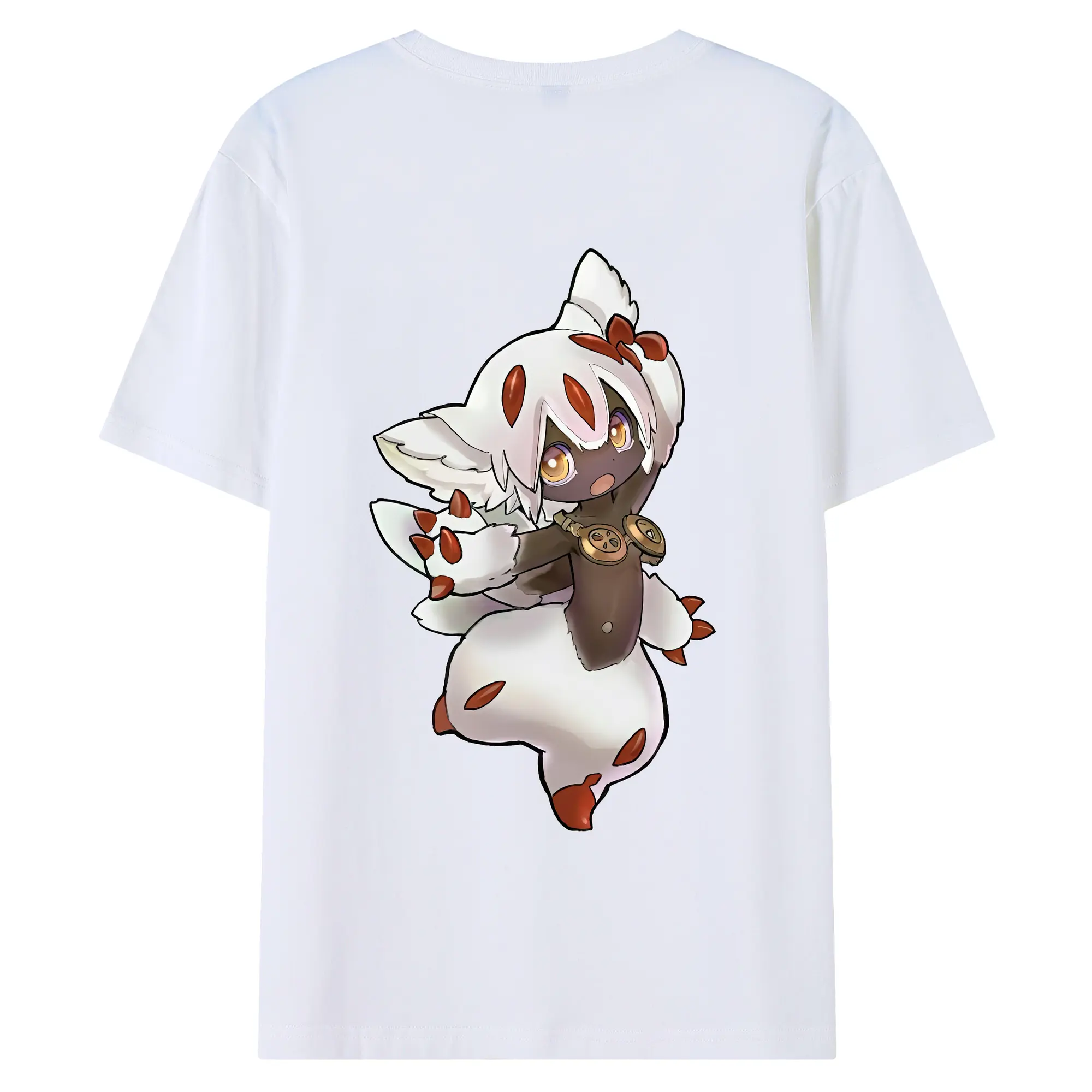 メイドインアビス グッズ,ファプタ - 綿100％ 半袖Tシャツ ・ バックプリント ・ 快適 通気性 ・ 日常使い 散歩 スポーツ用