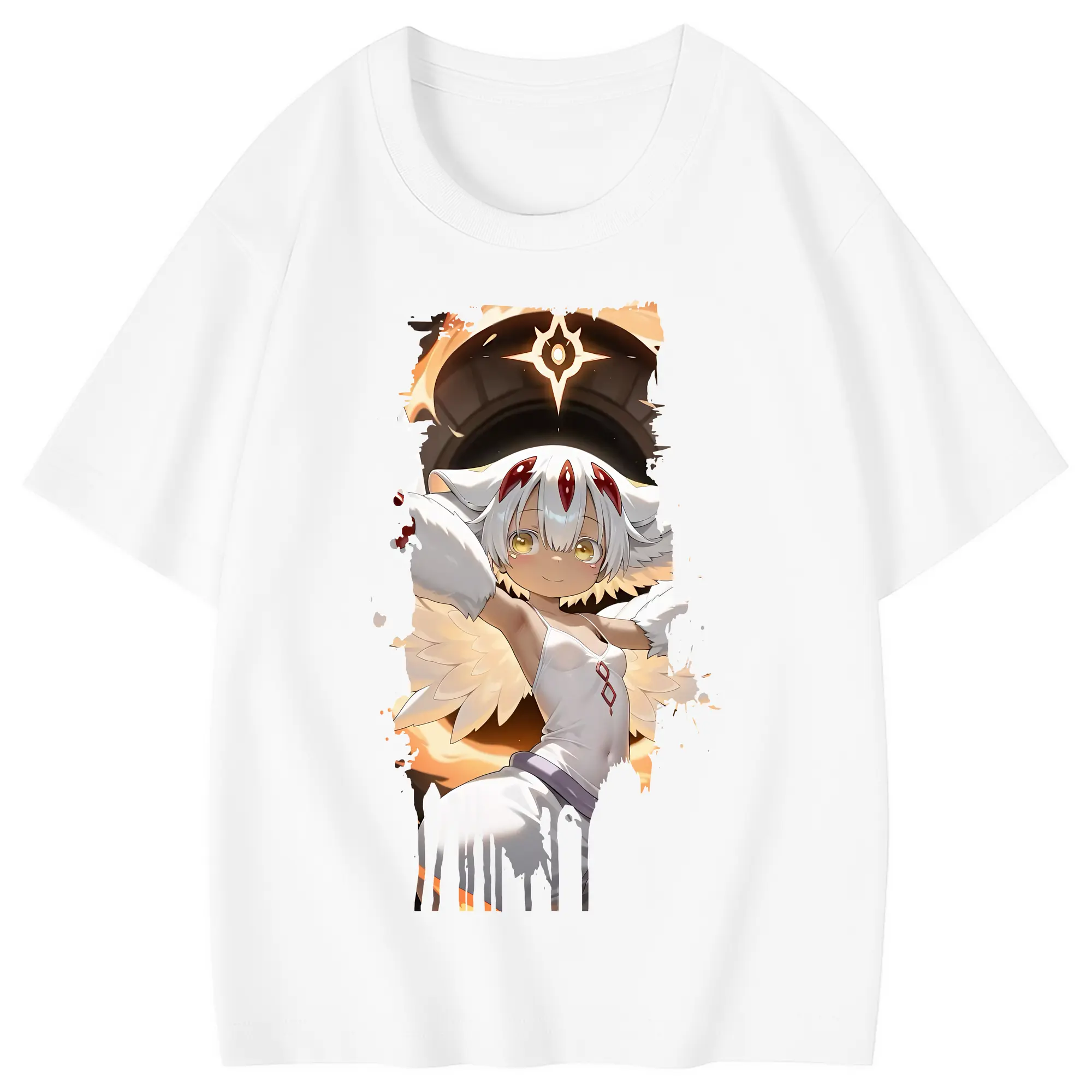 メイドインアビス グッズ,ファプタ - 綿100％ キッズTシャツ ・ フロントプリント ・ 快適 通気性 ・ スポーツ カジュアル 散歩用