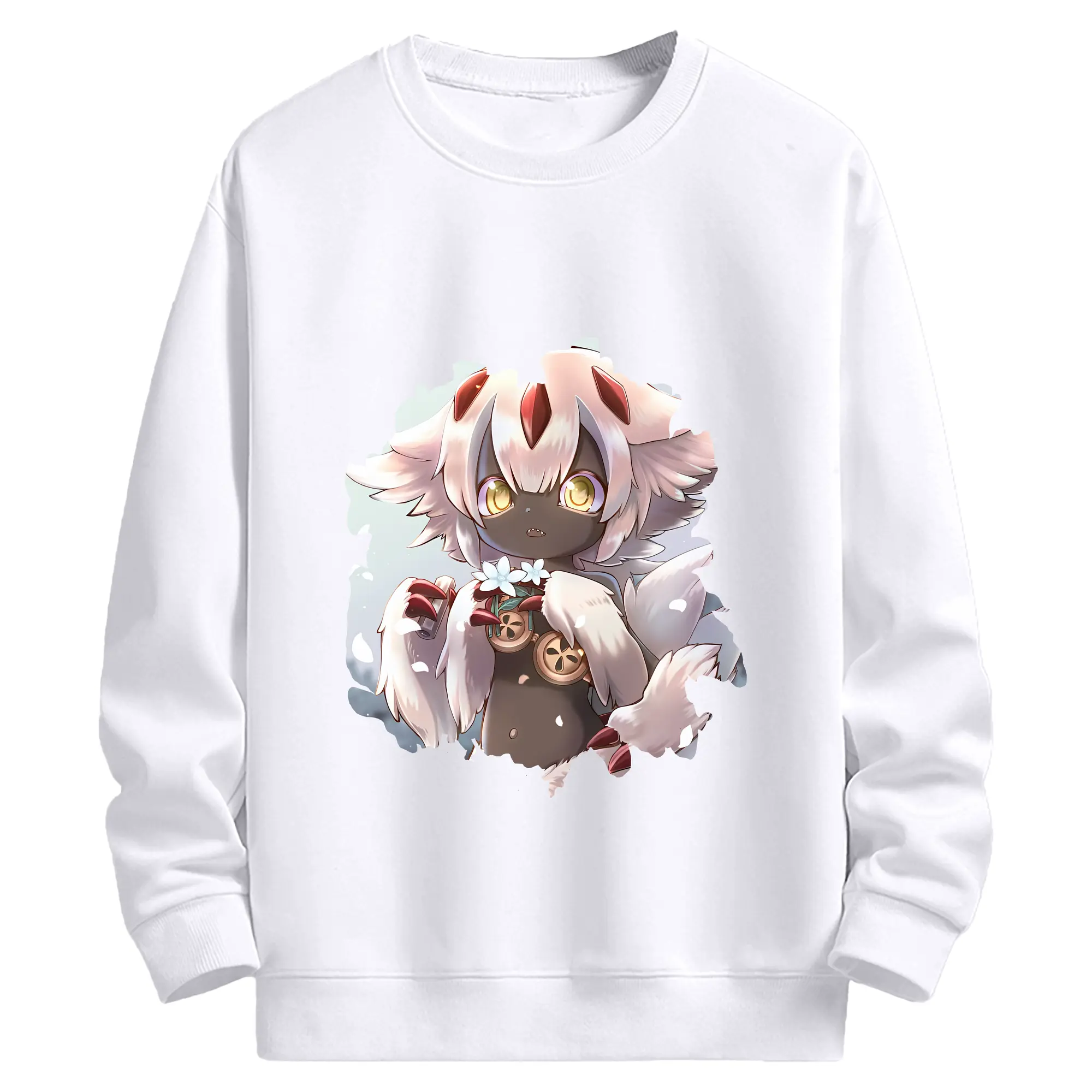 メイドインアビス グッズ,ファプタ - 高品質 クルーネック スウェット ・ コットン59％ ポリエステル41％ ・ ユニセックス 長袖 トレーナー ・ カジュアル デイリー スポーツ 散歩用