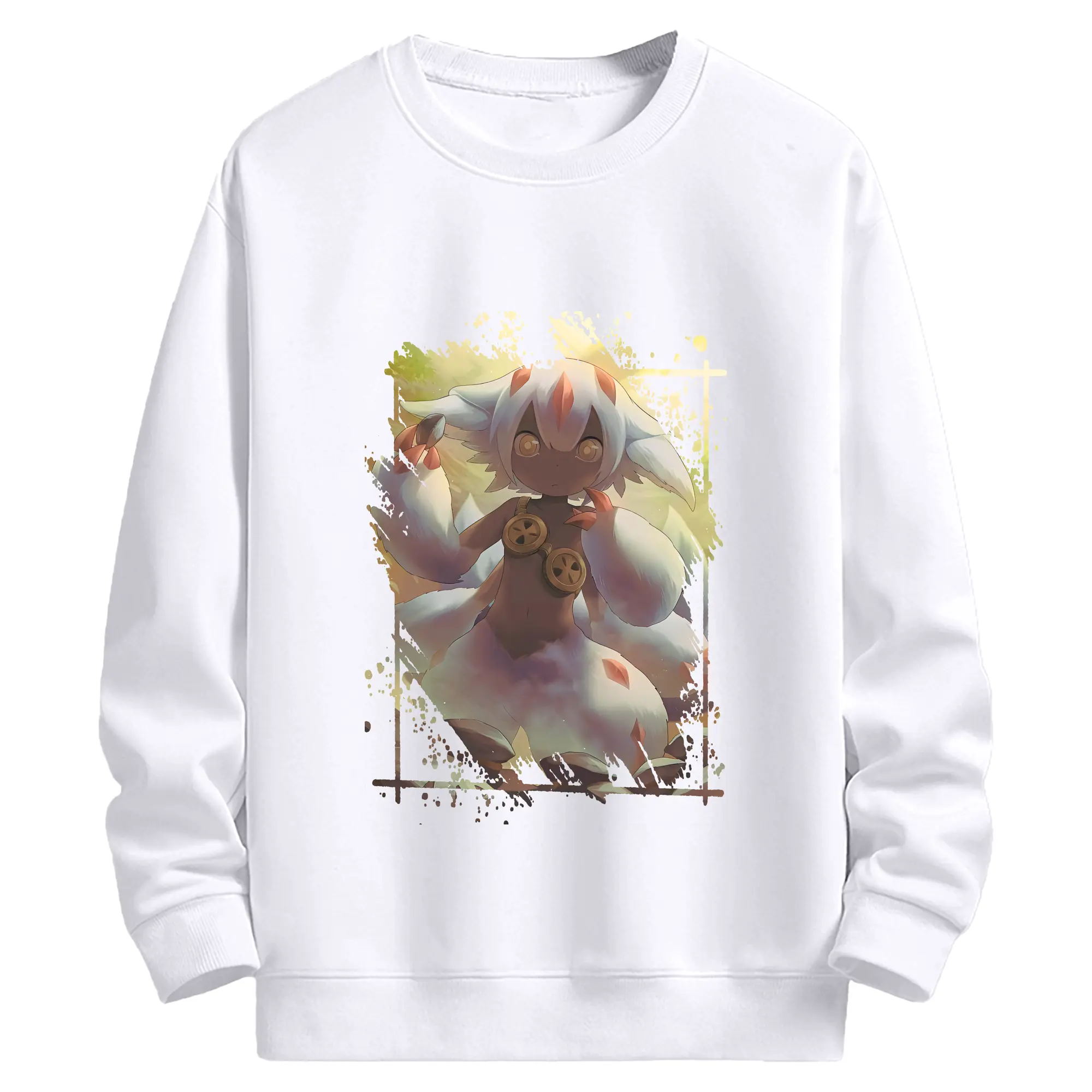 メイドインアビス グッズ,ファプタ - 高品質 クルーネック スウェット ・ コットン59％ ポリエステル41％ ・ ユニセックス 長袖 トレーナー ・ カジュアル デイリー スポーツ 散歩用